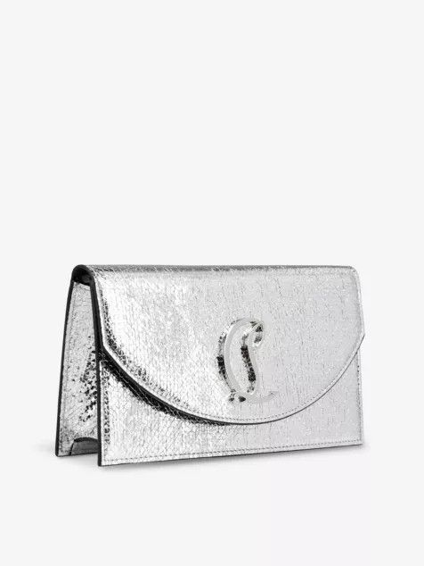 Christian Louboutin o1s1wg111124 Size: OS/ Loubi54 Crepe Clutch in Silver Size ONE SIZE - 2 Thumbnail