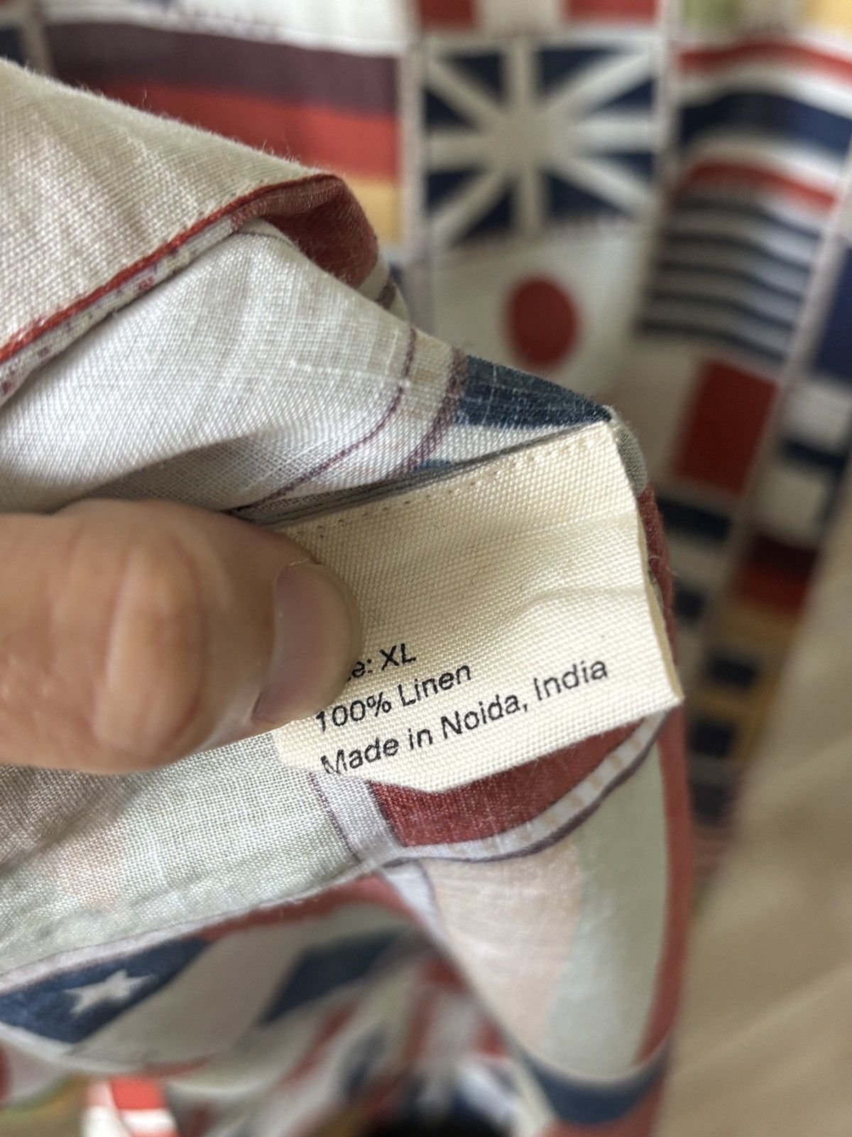 Bode BODE | LINEN FLAG BUTTON UP SHIRT Size US XL / EU 56 / 4 - 12 Thumbnail