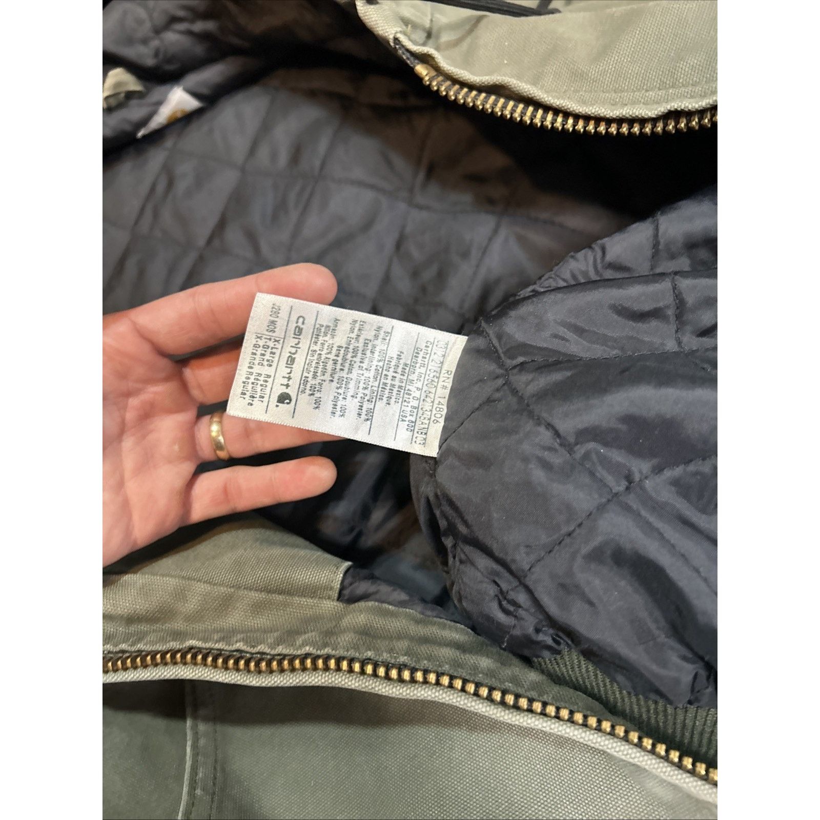 Carhartt Carhartt J130 Work Jacket Men's XL Moss Green Quilted Duck Size US XL / EU 56 / 4 - 4 Thumbnail