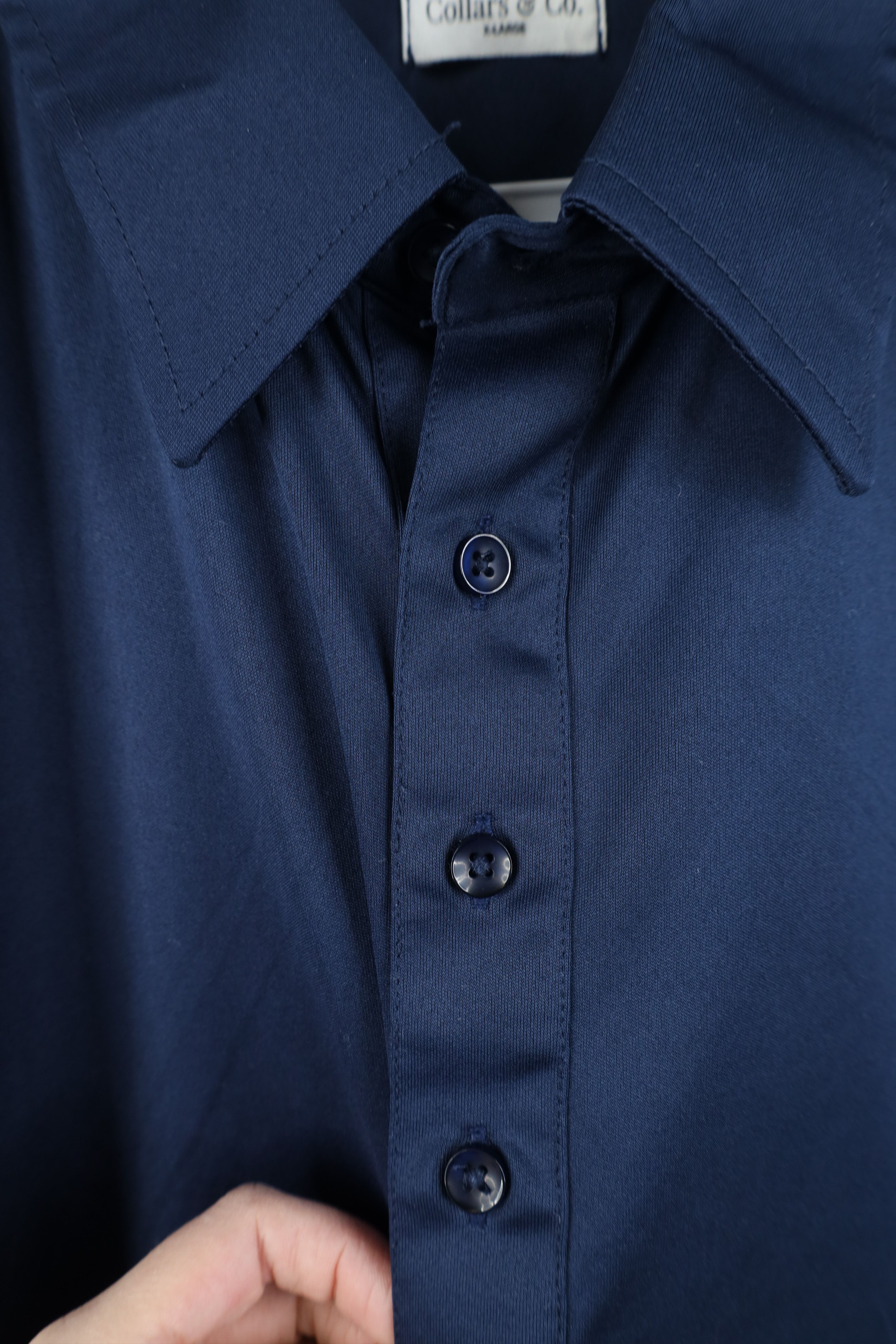 Vintage Collars and Co Performance Knit Golf Polo Shirt Navy Blue Size US XL / EU 56 / 4 - 4 Thumbnail