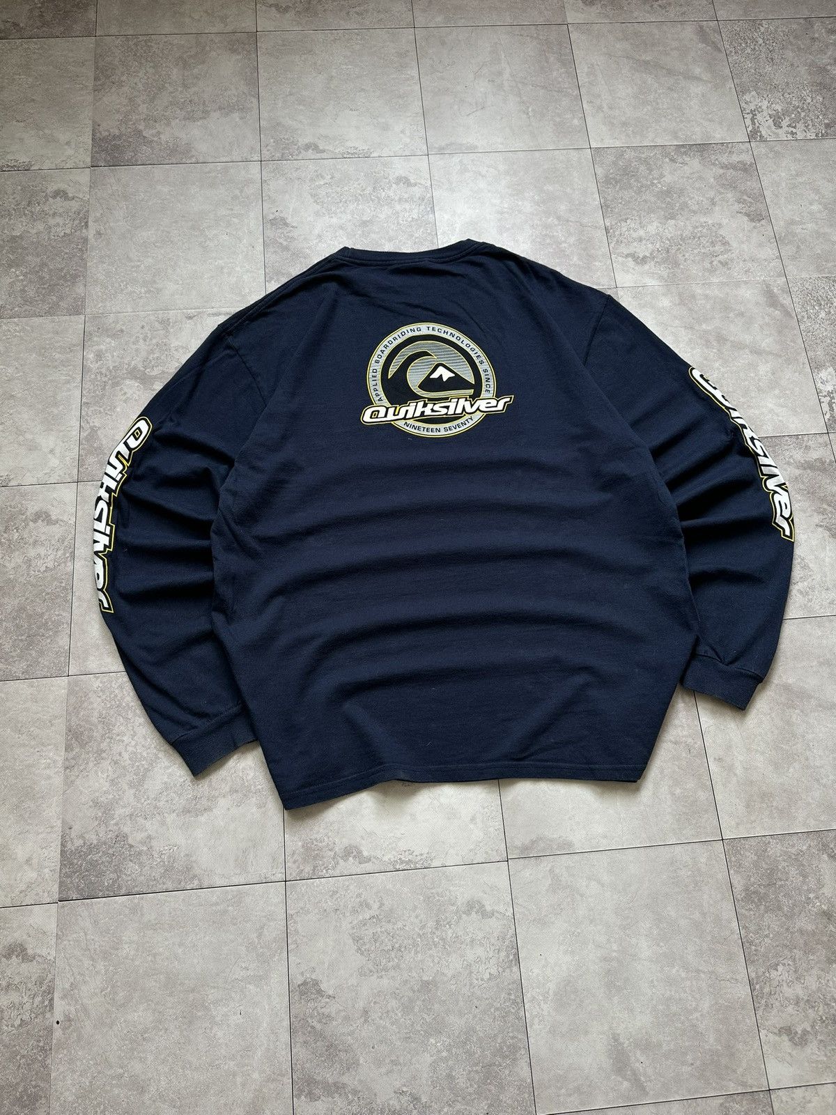 Quiksilver Vintage Quicksilver 90’s Surf Big Logo Navy Blue Long Sleeve Size US XL / EU 56 / 4 - 5 Thumbnail