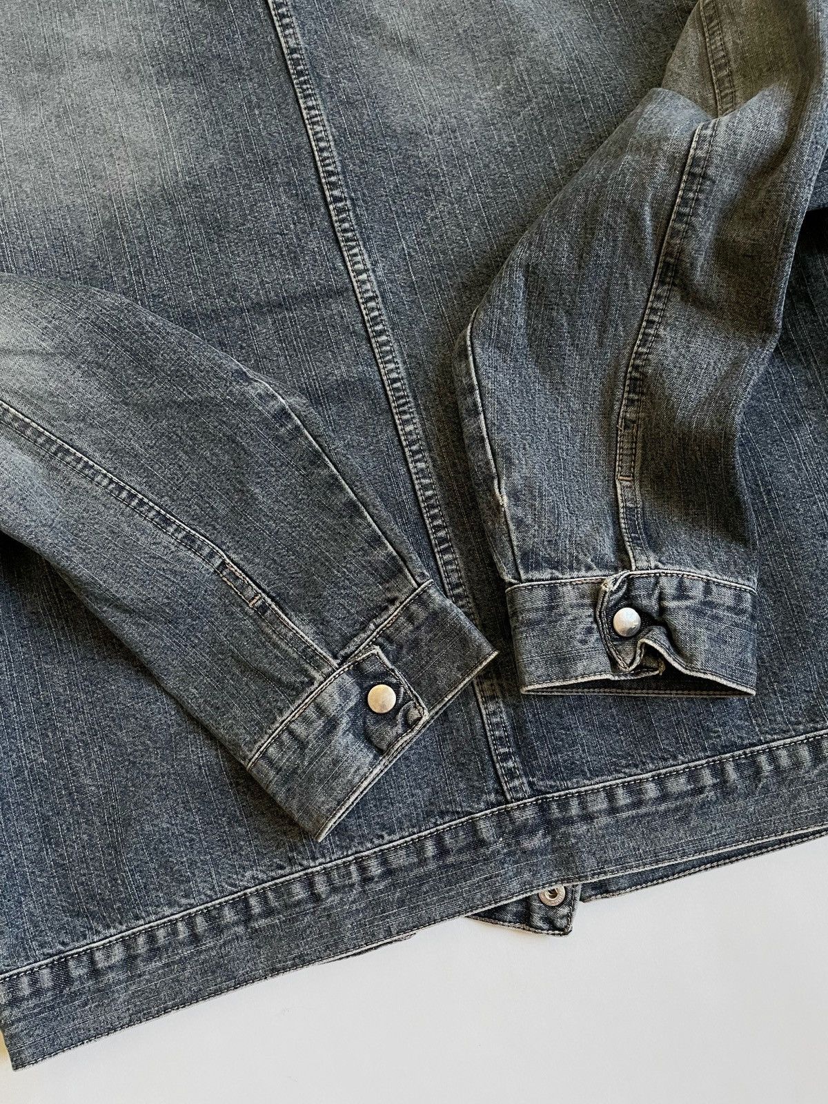 Vintage Vintage 90s zip denim jacket Size US L / EU 52-54 / 3 - 10 Thumbnail