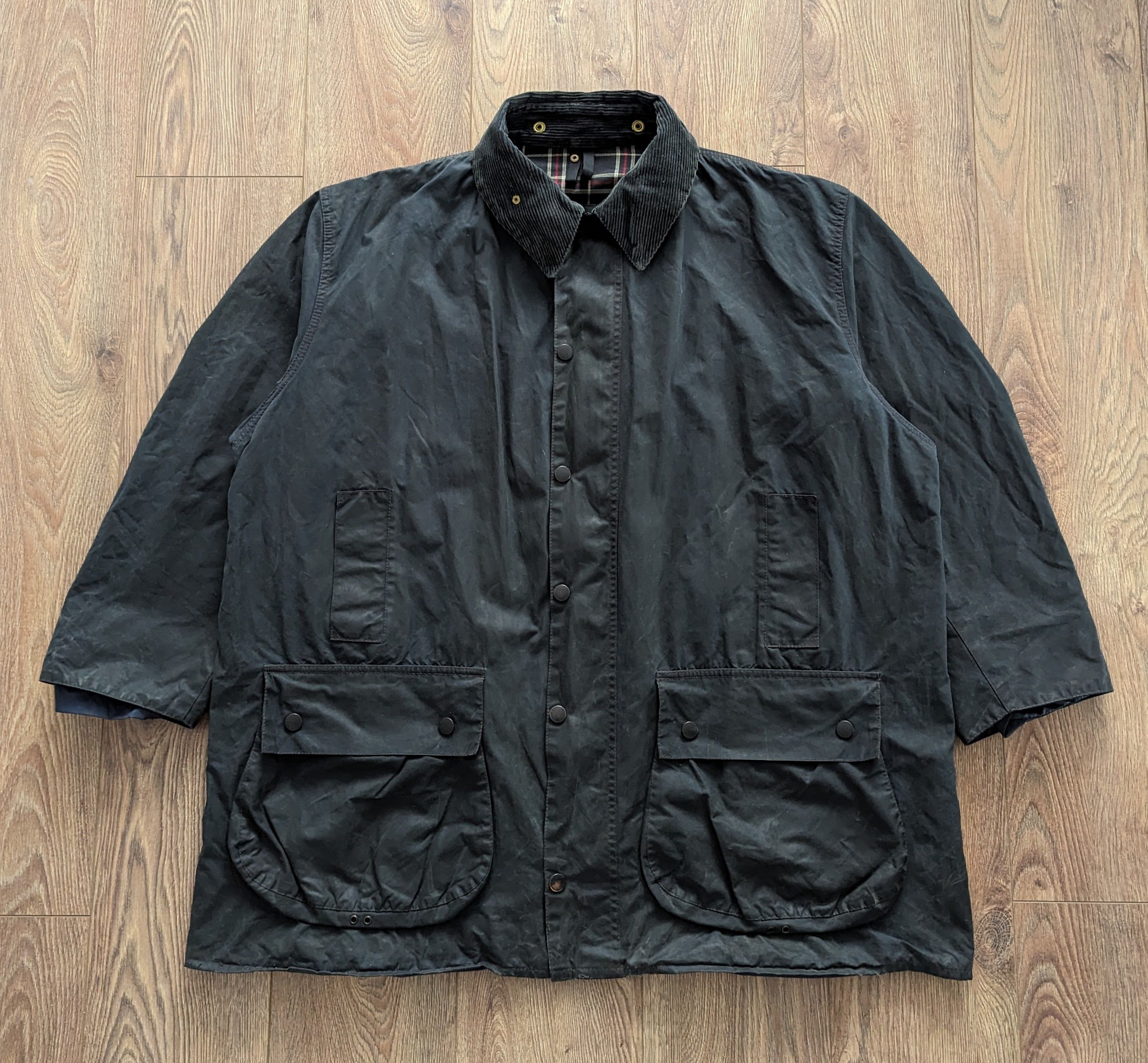 image of Barbour A205 Border Wax Jacket C52/132Cm Made In England in Navy, Men's (Size 2XL)