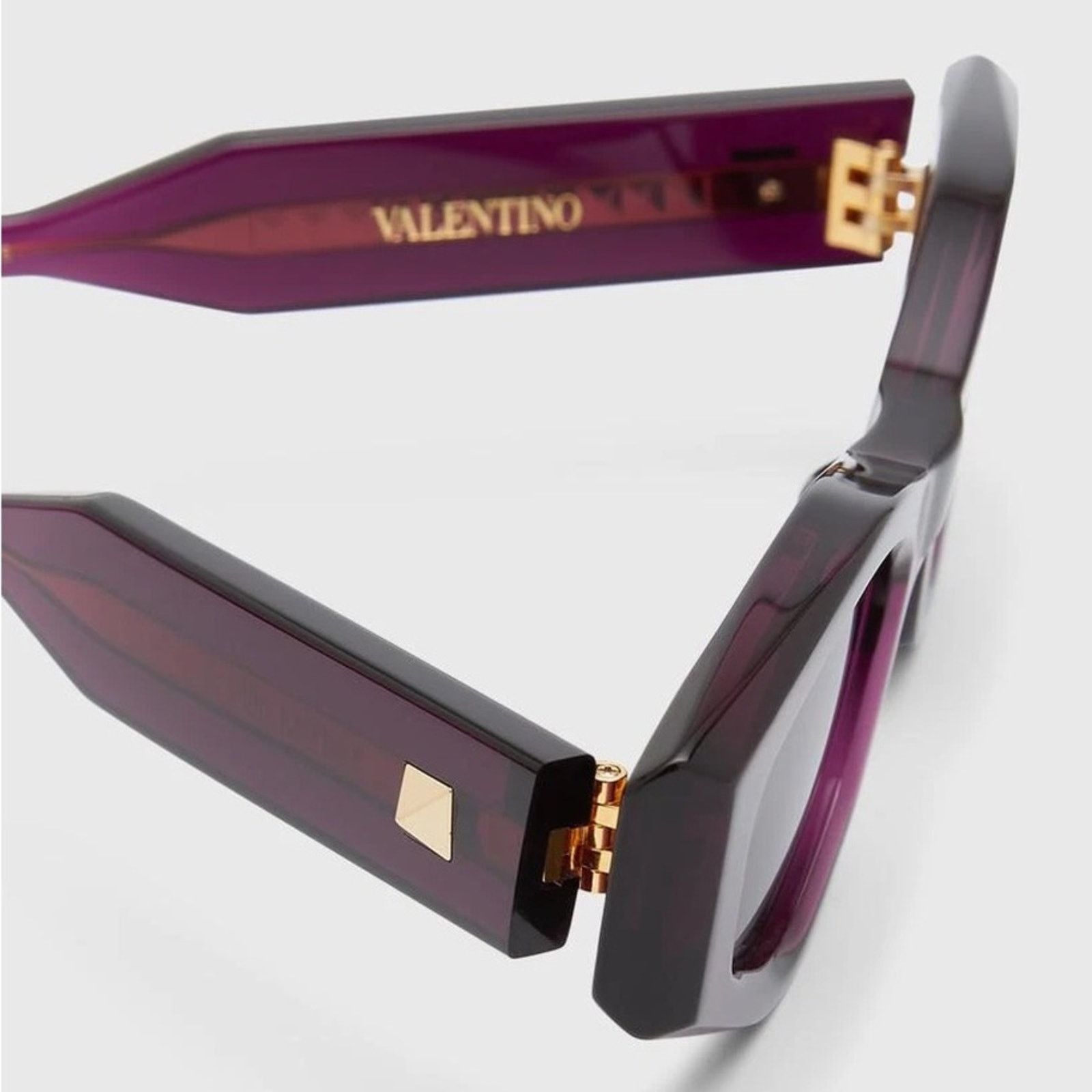 Valentino New! Valentino VLS 101B Purple Geometric Sunglasses Size ONE SIZE - 6 Thumbnail