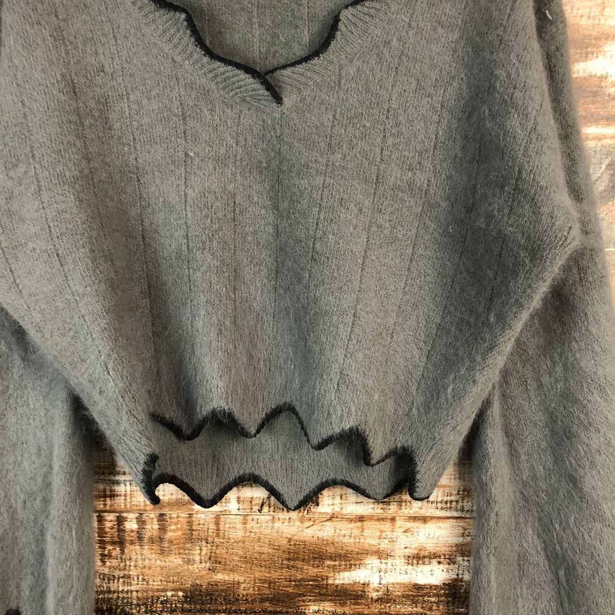 Homespun Knitwear By Rami Us Ji Grey cardigan Knitwear #A2348 Size M / US 6-8 / IT 42-44 - 6 Thumbnail