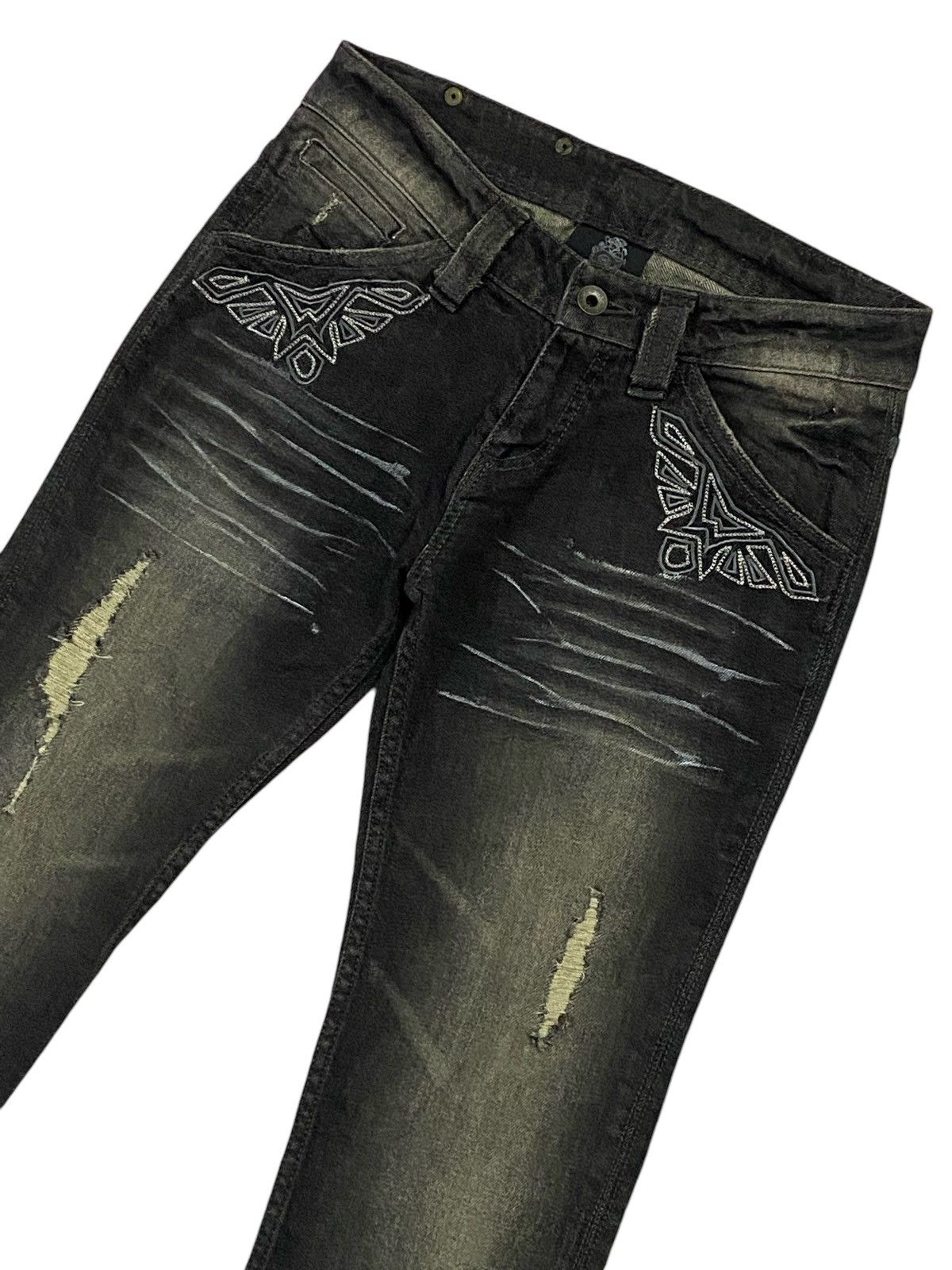 semanticdesign Semantic Design Flare Ripped Distressed Jeans Size 28" / US 6 / IT 42 - 14 Thumbnail