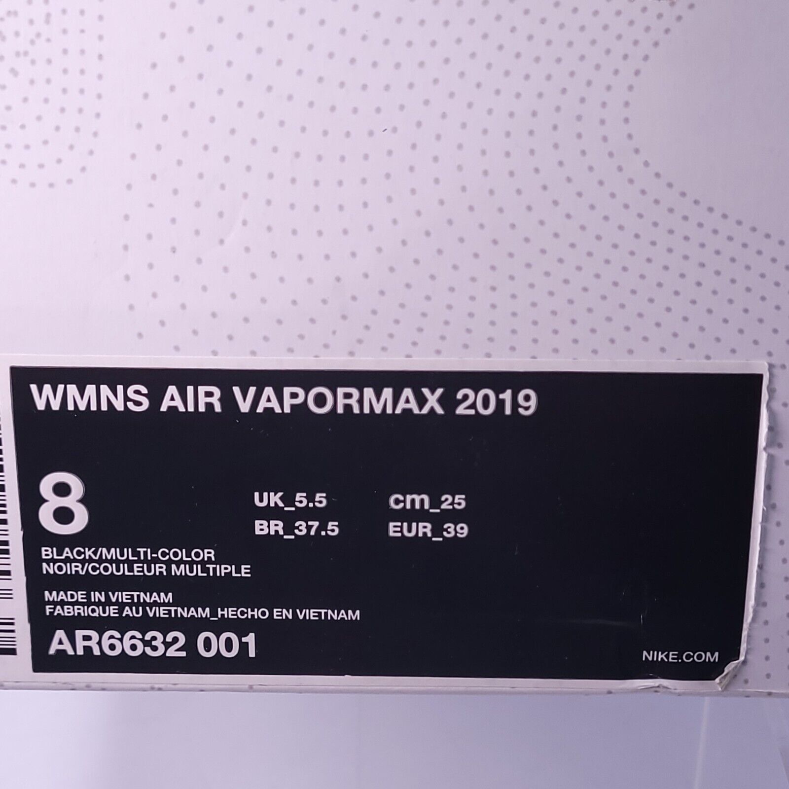 Nike Nike Air Vapormax 2019 Shoe Womens Size 8 AR6632-001 Black Size US 8 / IT 38 - 9 Thumbnail