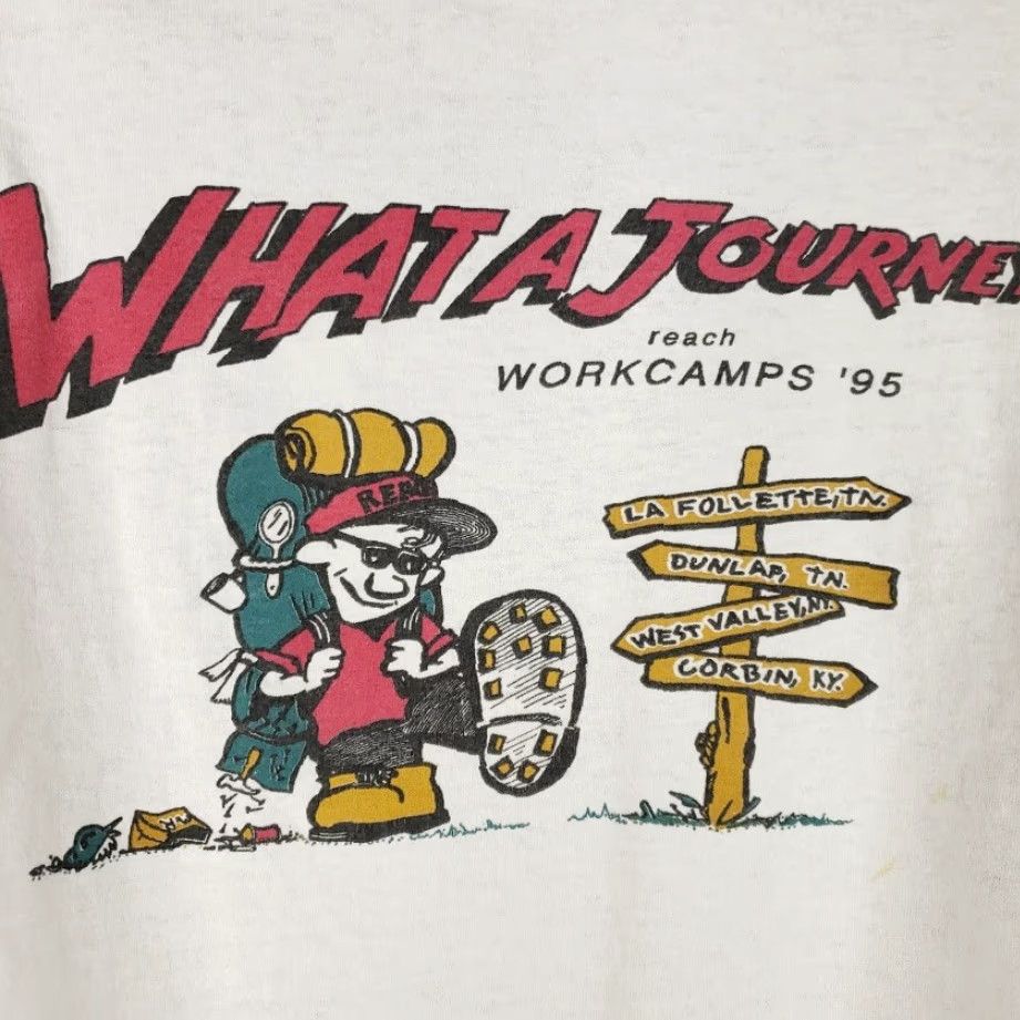 Vintage VINTAGE Christian Reach Workcamps T Shirt Mens Size Large 90s 1995 Made In USA Size US L / EU 52-54 / 3 - 7 Thumbnail