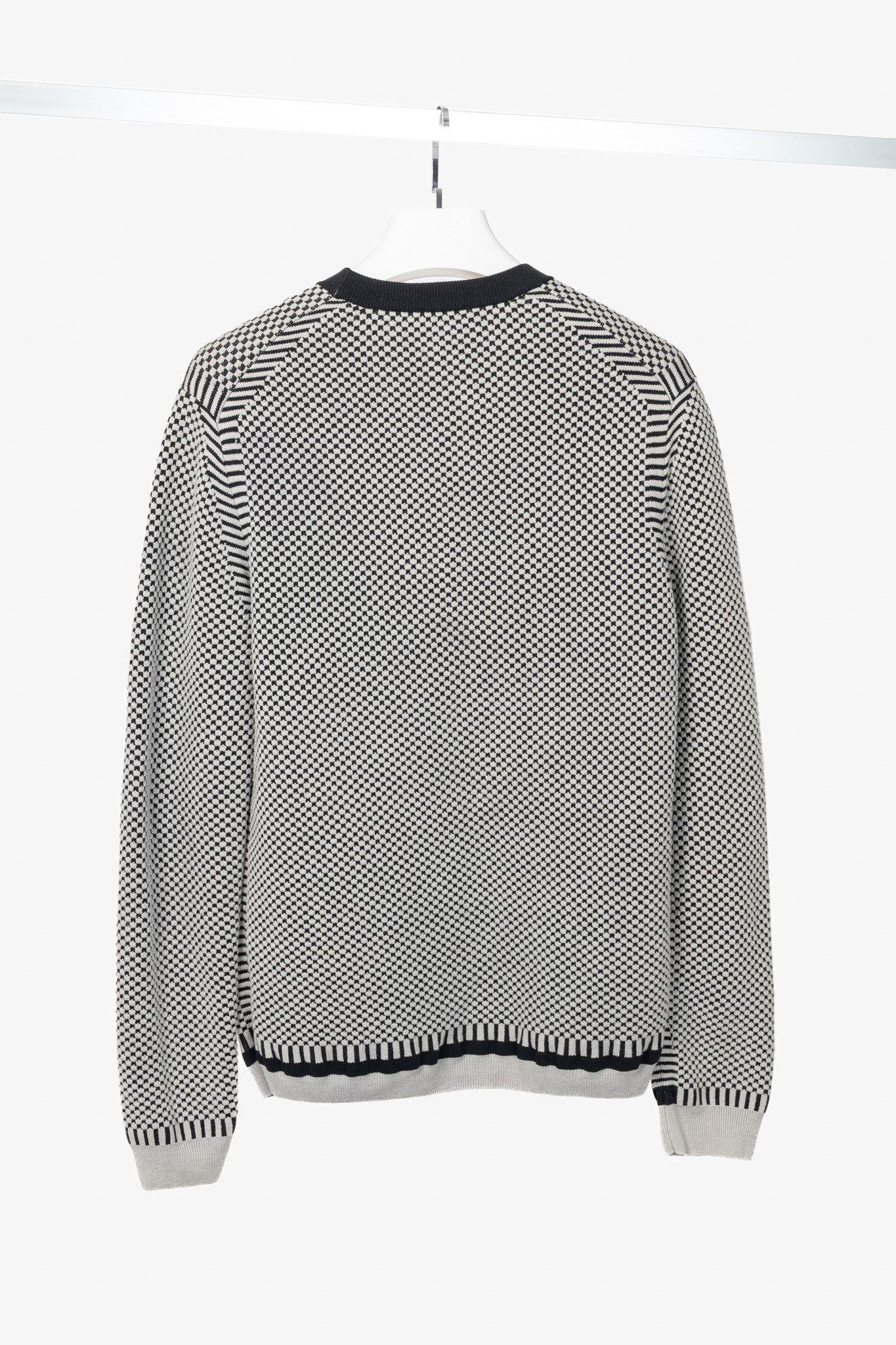 Kenzo Kenzo Grey Wool-Blend Gear Jacquard Sweater Size US L / EU 52-54 / 3 - 2 Thumbnail