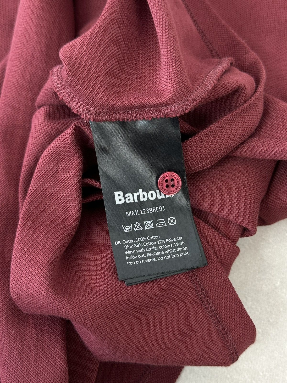 Barbour Barbour International Tailored Fit Burgundy Stripped Polo Size US S / EU 44-46 / 1 - 9 Thumbnail