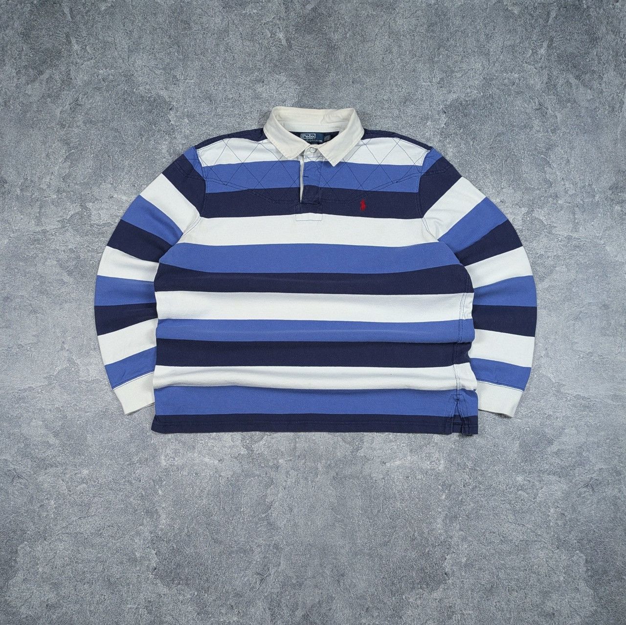 Polo Ralph Lauren Vintage Polo Ralph Lauren Striped Long Sleeve Rugby Polo Size US XXL / EU 58 / 5 - 1 Thumbnail