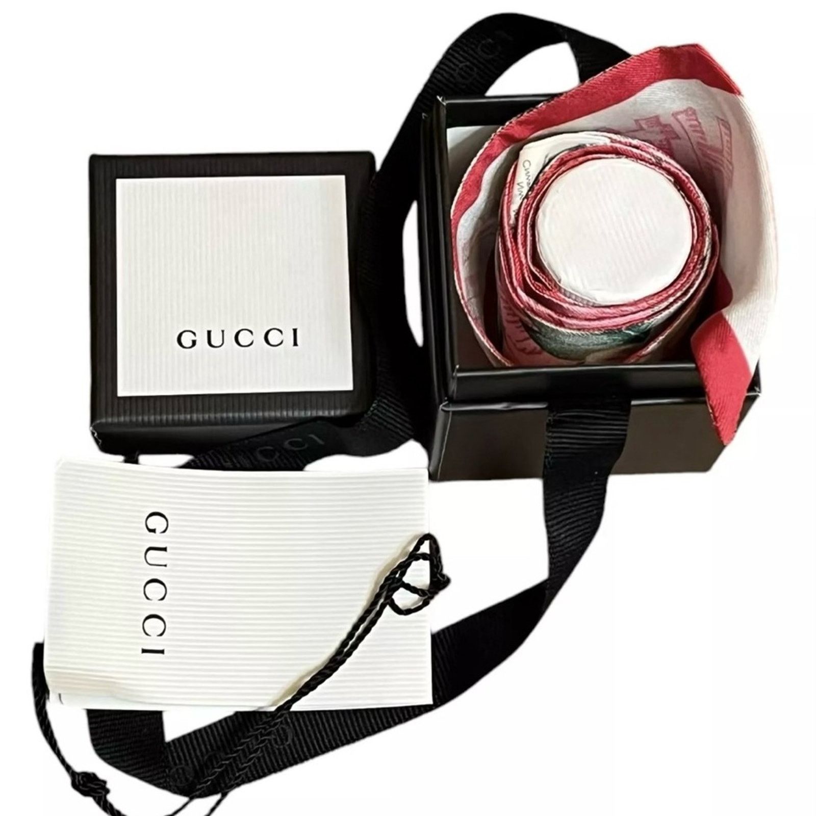 Gucci NiB Gucci Pink Silk Hawaiian Floral Twill Neck Bow Bag Scarf Size ONE SIZE - 6 Thumbnail