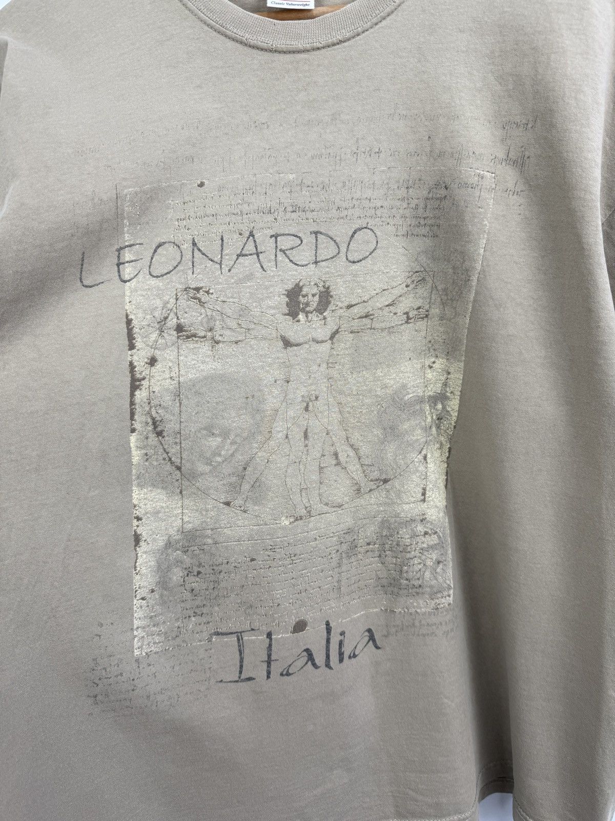 Fruit Of The Loom 🇮🇹 Vintage Y2K Leonardo Da Vinci T-Shirt Monet Salvador Style Size US XL / EU 56 / 4 - 4 Thumbnail