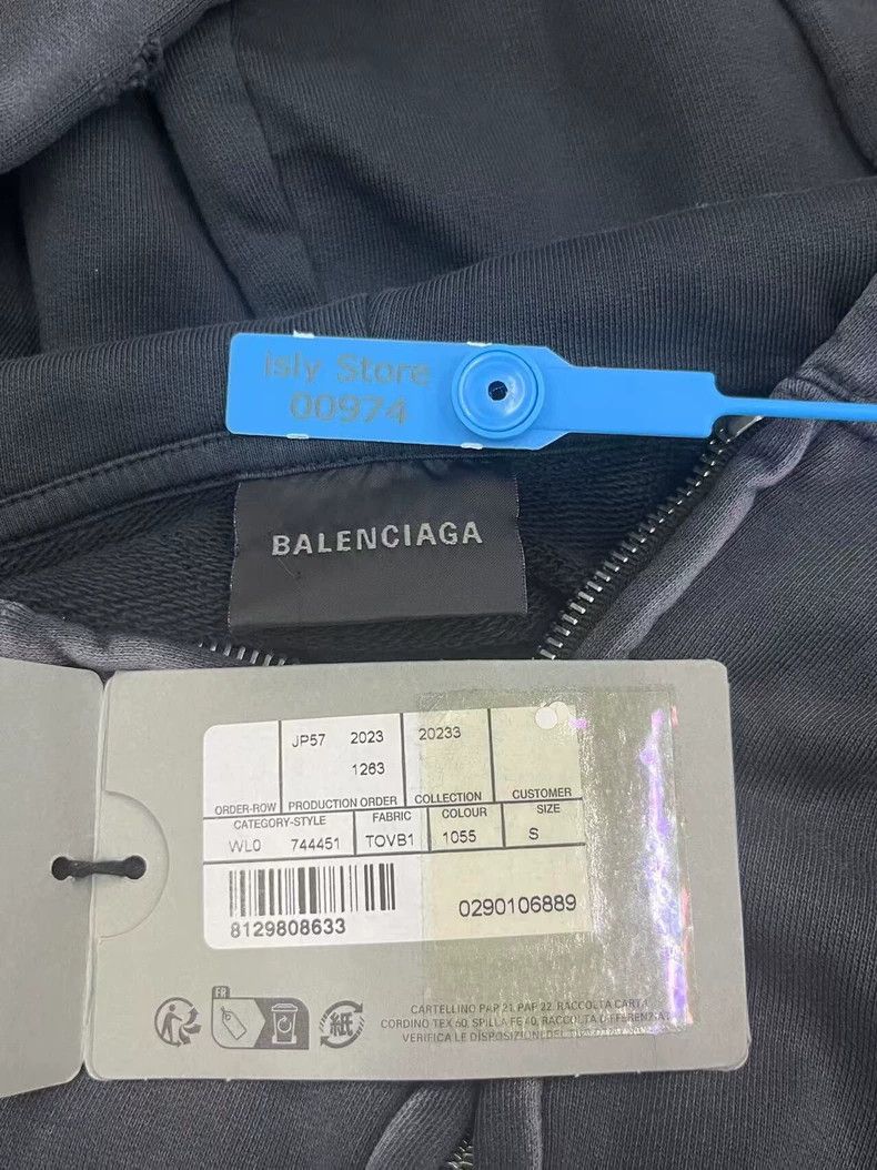 Balenciaga Balenciaga Letter Logo Printed Zipper Regular Sweatshirt Size US S / EU 44-46 / 1 - 4 Thumbnail
