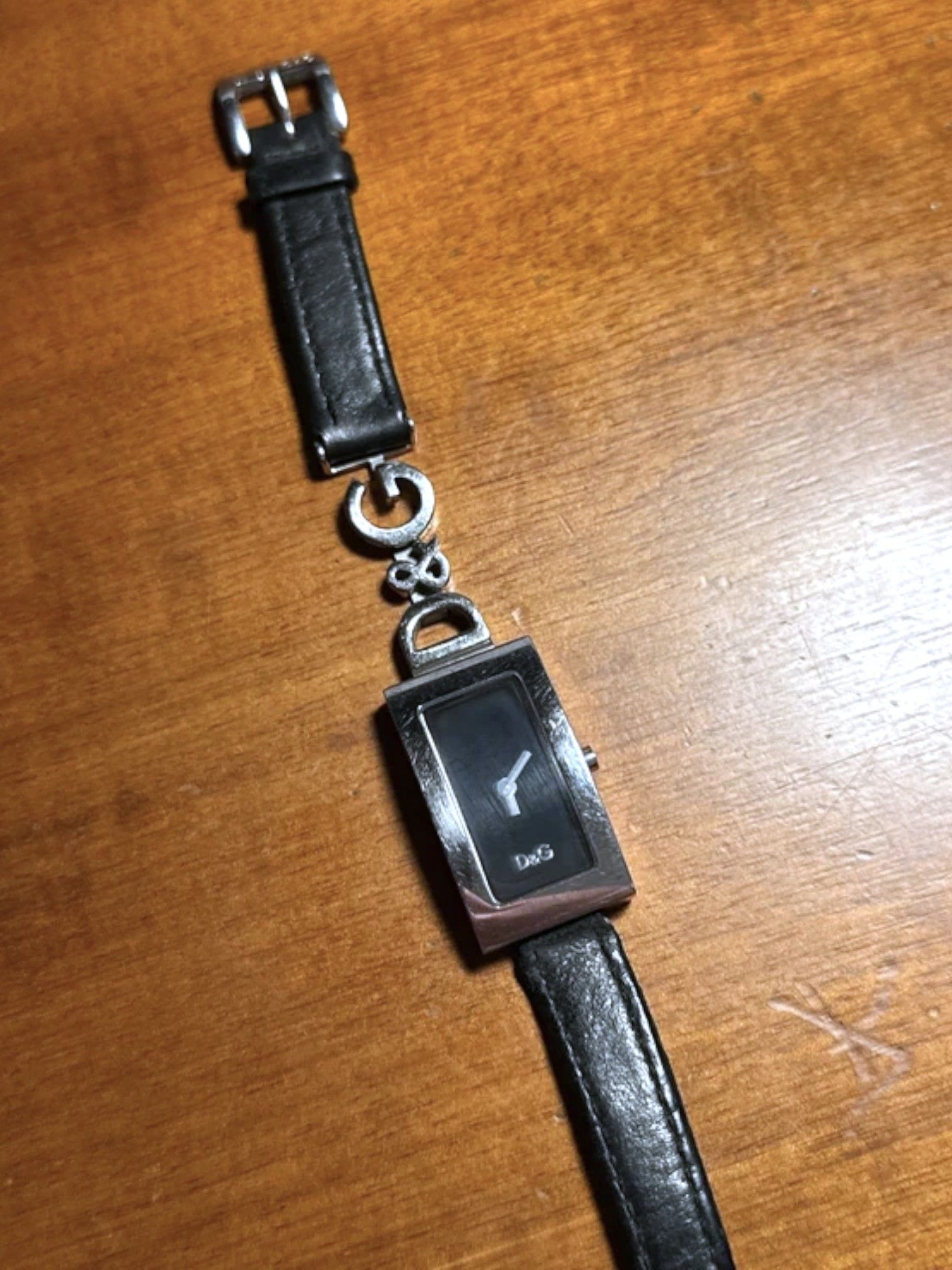 Dolce & Gabbana D&G Time Rectangular Watch Leather Strap c.2000s Size ONE SIZE - 5 Thumbnail