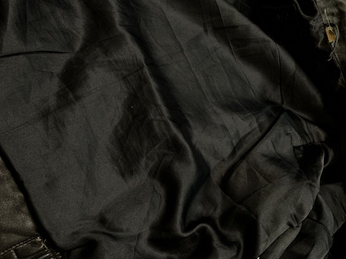 Vintage 90s Vintage Black fade Leather double breasted Bomber jacket Size US XL / EU 56 / 4 - 5 Thumbnail