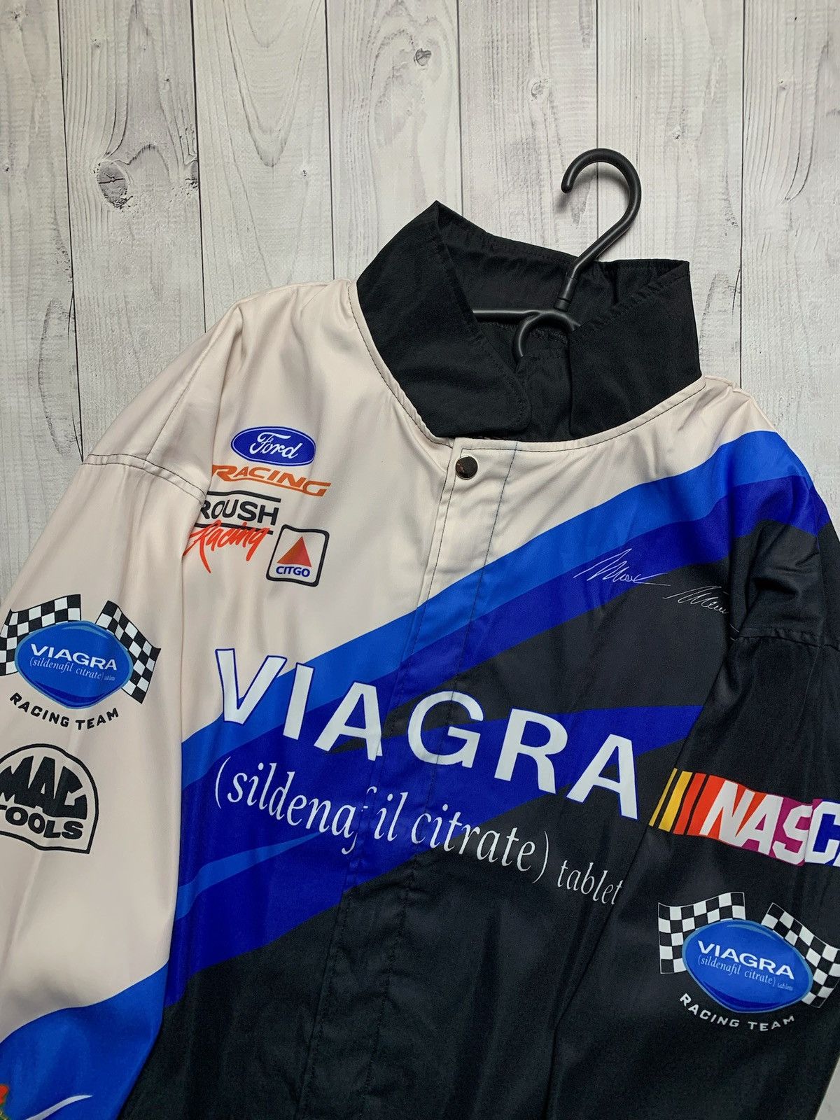 Vintage Vintage nascar racing jacket Viagra rare size L Size US L / EU 52-54 / 3 - 2 Thumbnail