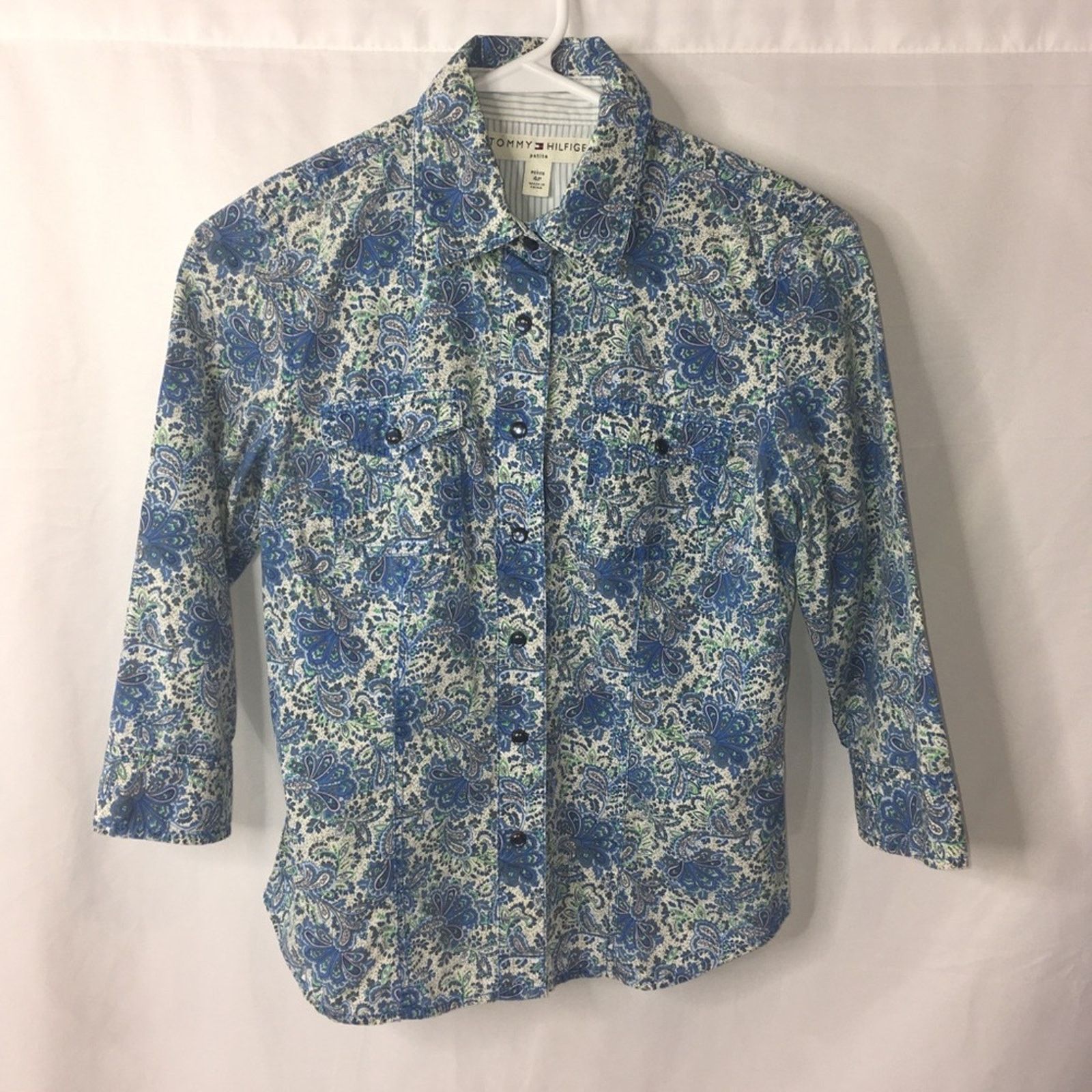 Tommy Hilfiger Tommy Hilfiger Women’s Petite Button Down Top Size 4P Size S / US 4 / IT 40 - 6 Thumbnail