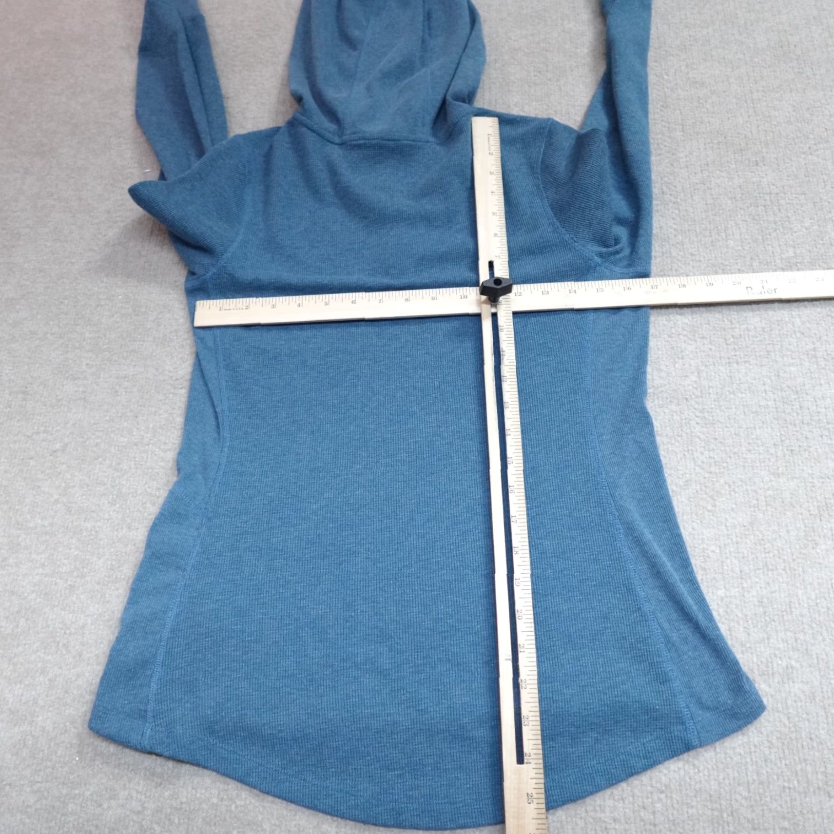 Vintage Title Nine Womens Sweater Medium Blue Ribbed Thermal Hoodie Size M / US 6-8 / IT 42-44 - 7 Thumbnail