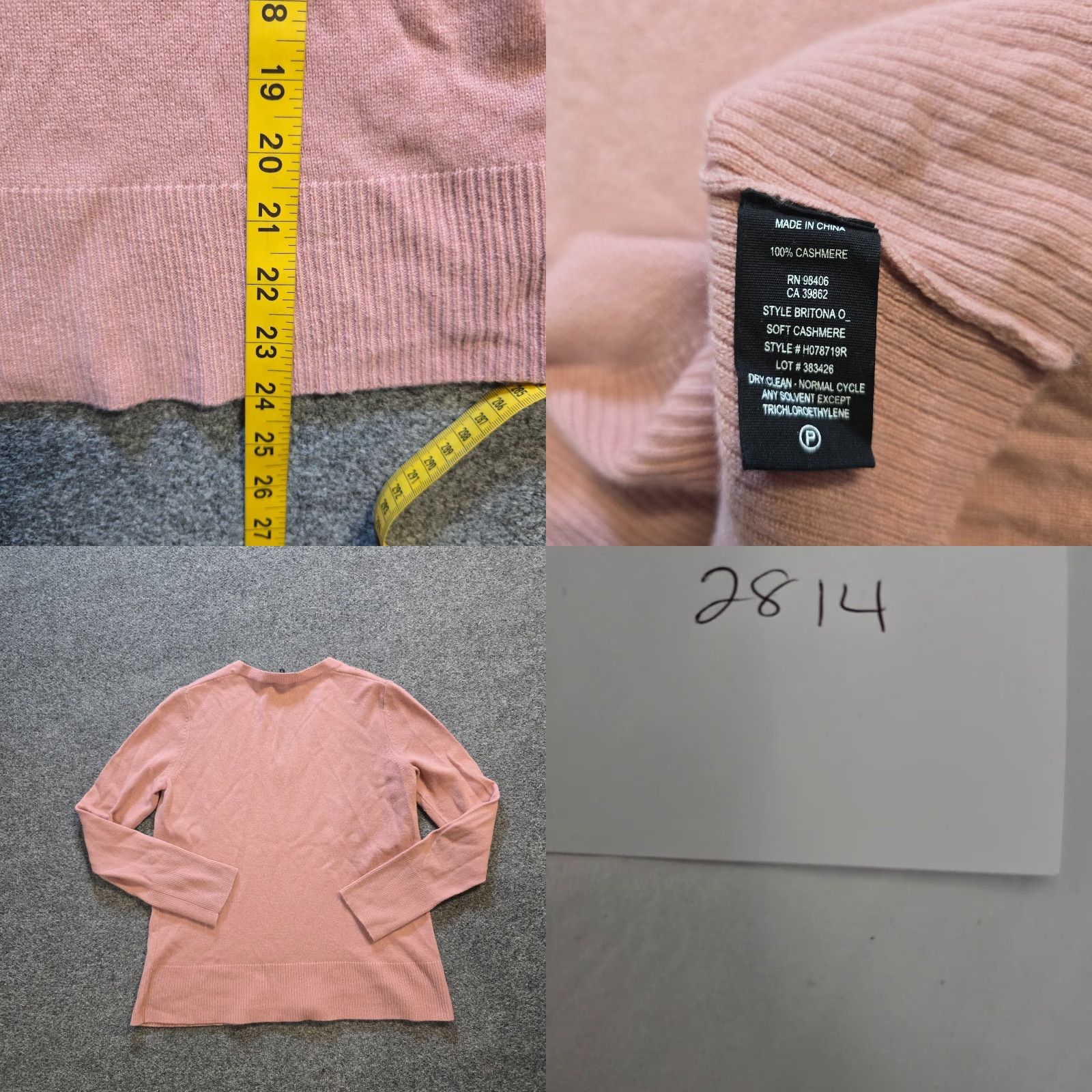 Theory Theory Sweater Women Size S Pink Cashmere Long Sleeve V-Neck Capsule Casual Pullover Regular Knit Winter Fall Size S / US 4 / IT 40 - 8 Thumbnail
