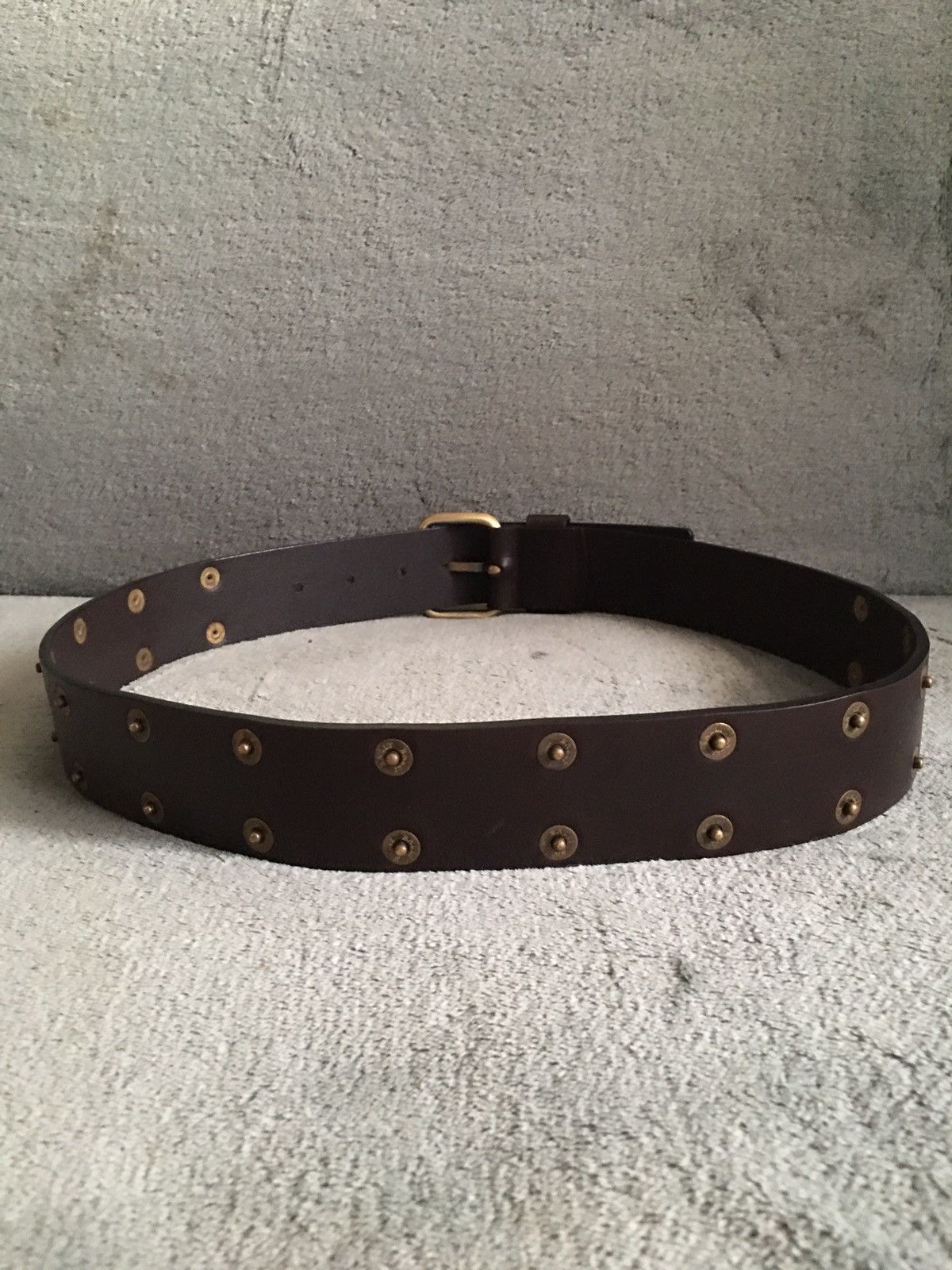 Bally BALLY Brown Leather Studded Italy Mens Belt Size 85/ 34 Size 34 - 5 Thumbnail