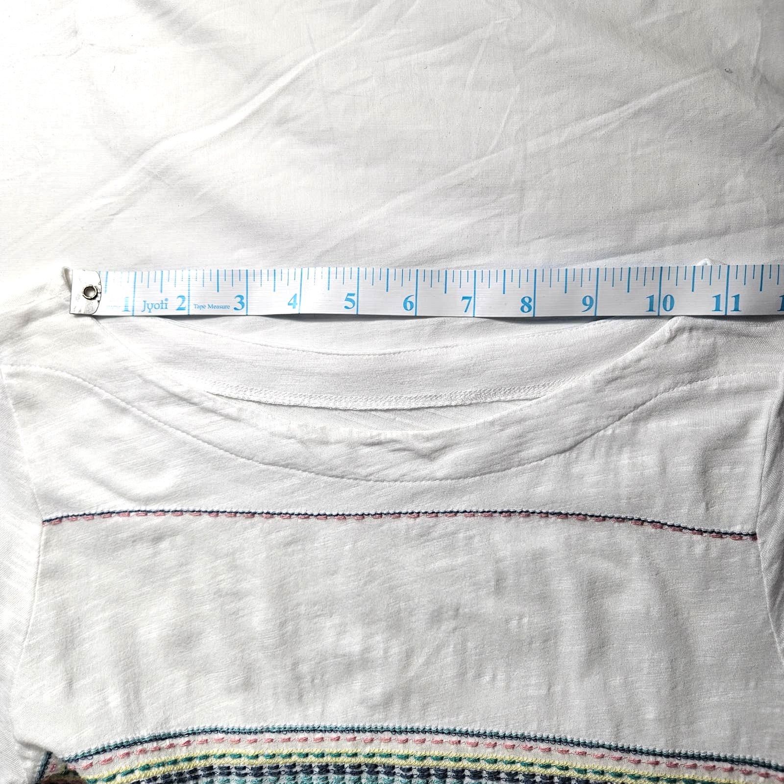 Loft Loft Multi-Color Stitch Embroidery Cotton Top Sz. S White Size S / US 4 / IT 40 - 11 Thumbnail