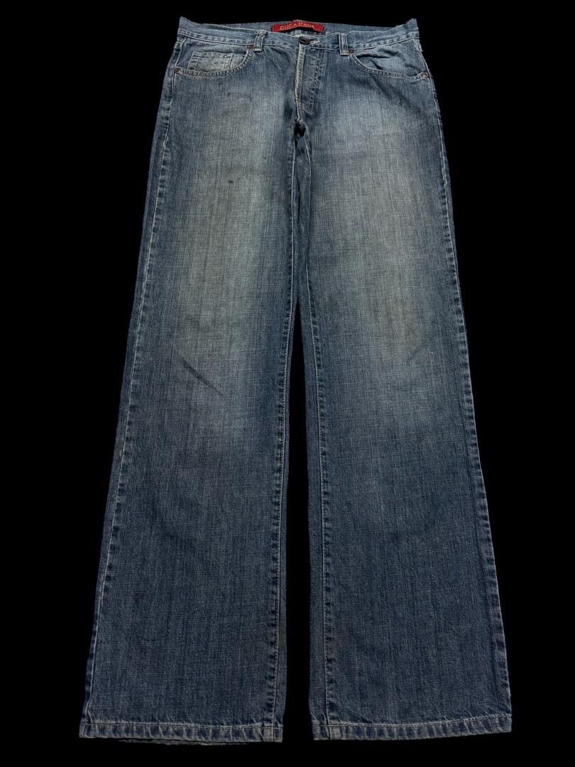 Japanese Brand BAGGY Guga 🇯🇵 Jeans Rusty Mudwash Sick Style Distressed Jean Size US 33 - 1 Thumbnail