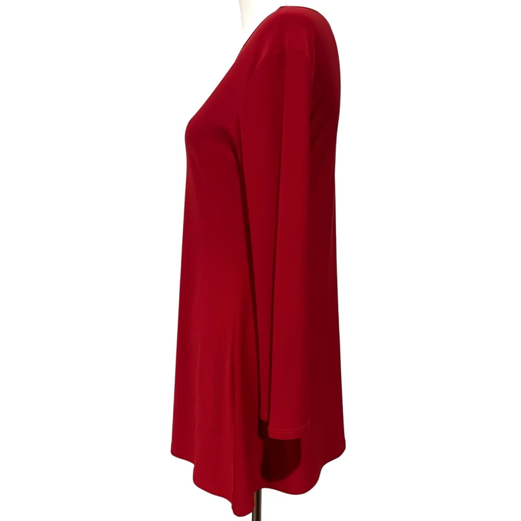 Vintage Clara Sun Woo Top Womens XS Red Asymmetrical Cold Shoulder Knit Blouse Pullover Slim Fit Casual Business Party/Cocktail USA Mens Womens? Size XS / US 0-2 / IT 36-38 - 3 Thumbnail