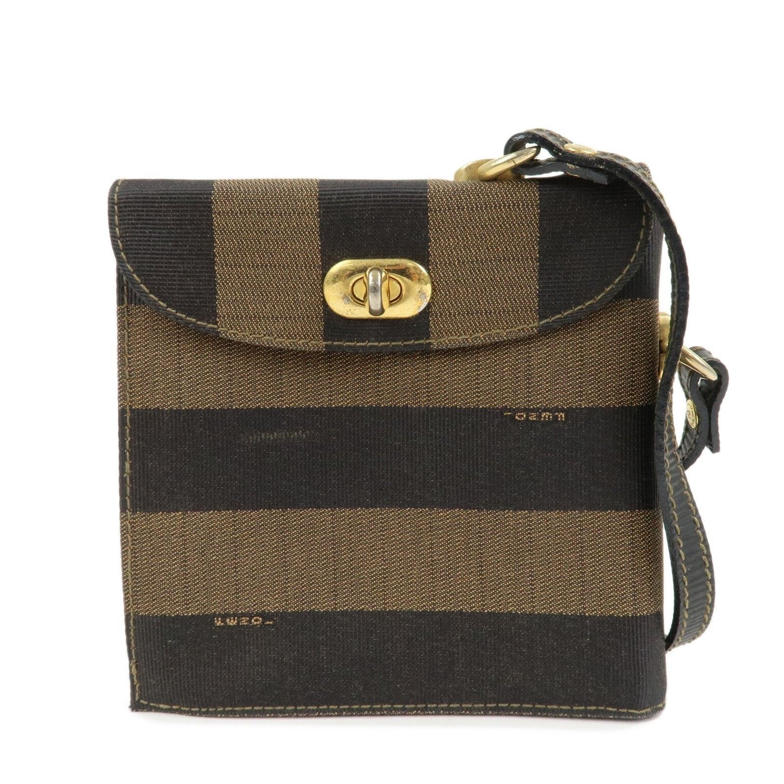 Fendi Fendi Pequin Canvas Crossbody Bag Brown Size ONE SIZE - 1 Thumbnail