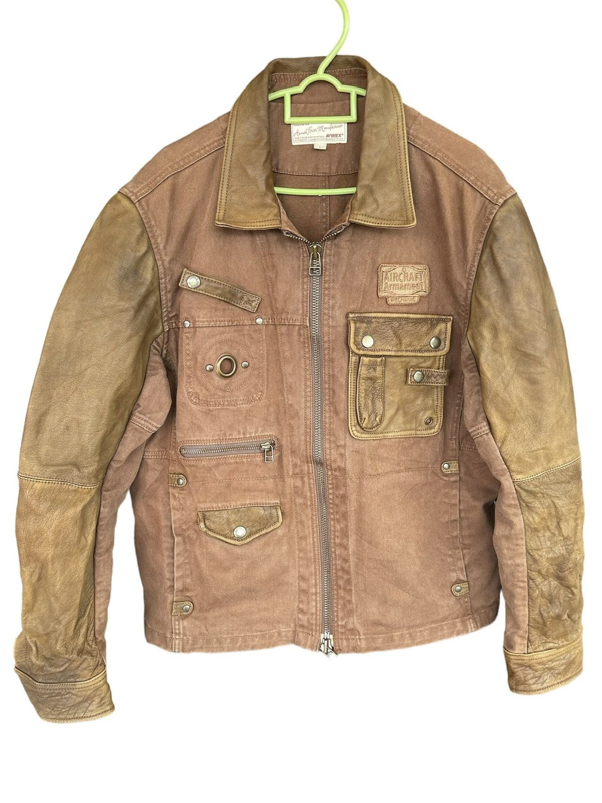 Avirex × Vintage AVIREX AIRCRAFT BONDAGE DESIGN PATCH POCKET LEATHER SLEEVE Size US L / EU 52-54 / 3 - 4 Thumbnail