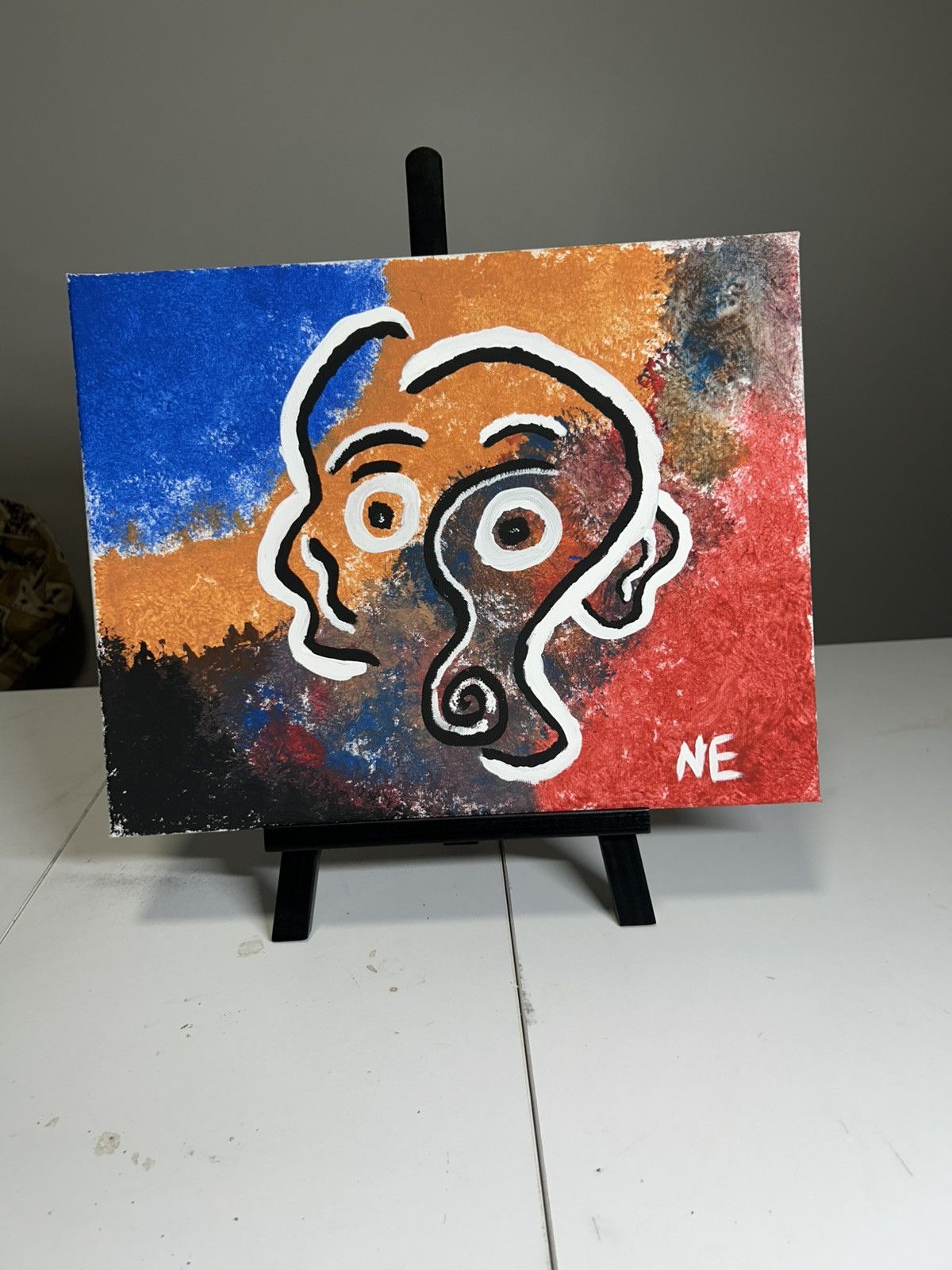 Handmade Distorted Face – Original Acrylic Artwork Size ONE SIZE - 4 Thumbnail