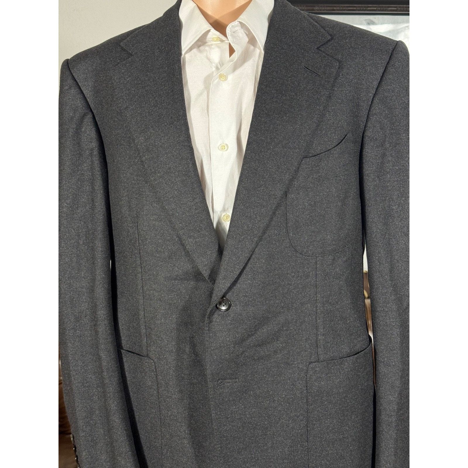 Tom Ford Tom Ford Charcoal Wool Cashmere Flannel Blazer Jacket 56 46 Size 46R - 1 Thumbnail