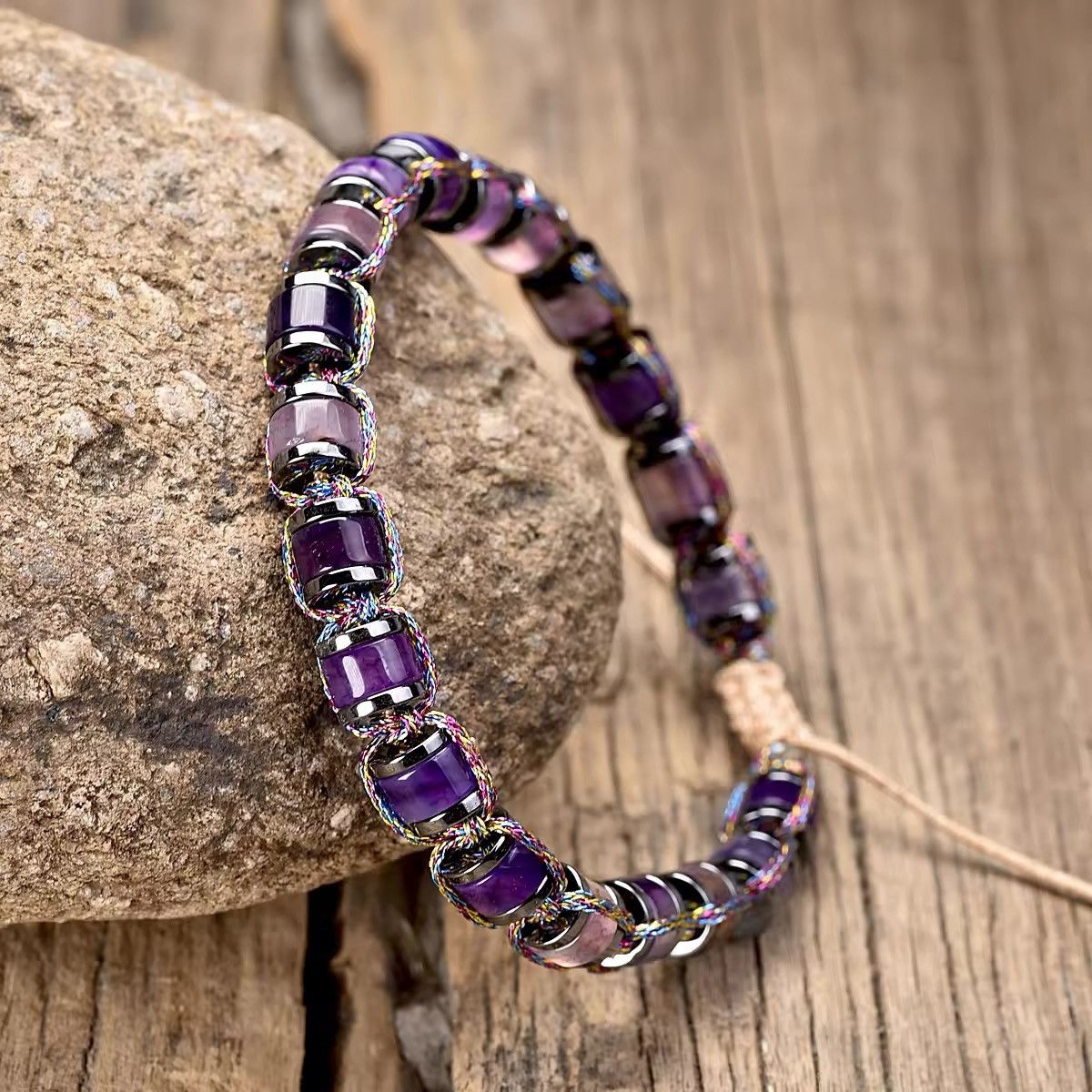 Jewelry Natural Agate Rope Hand Woven Bracelet Size ONE SIZE - 2 Thumbnail