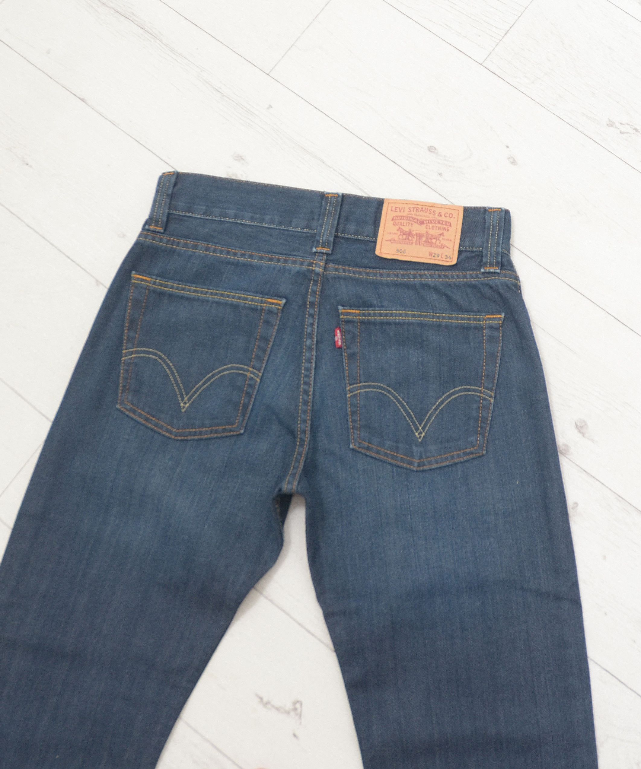 Jean × Levi's × Vintage Y2k Denim Levis 506 Jeans Vintage Y2k Man Baggy Dark Blue Size US 30 / EU 46 - 6 Thumbnail