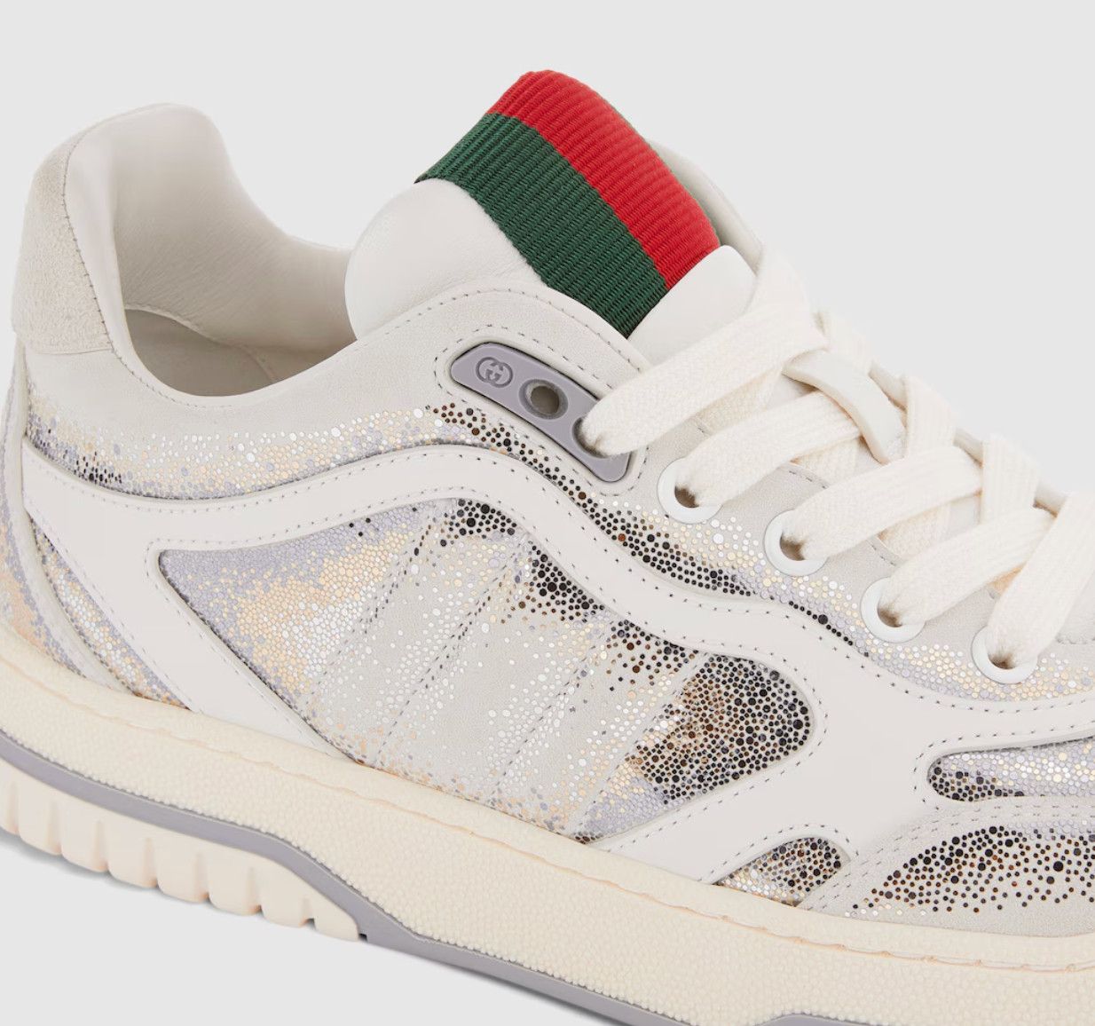 Gucci oc11z0126 Women's Gucci Re-Web Sneakers in White Size US 10 / IT 40 - 5 Thumbnail
