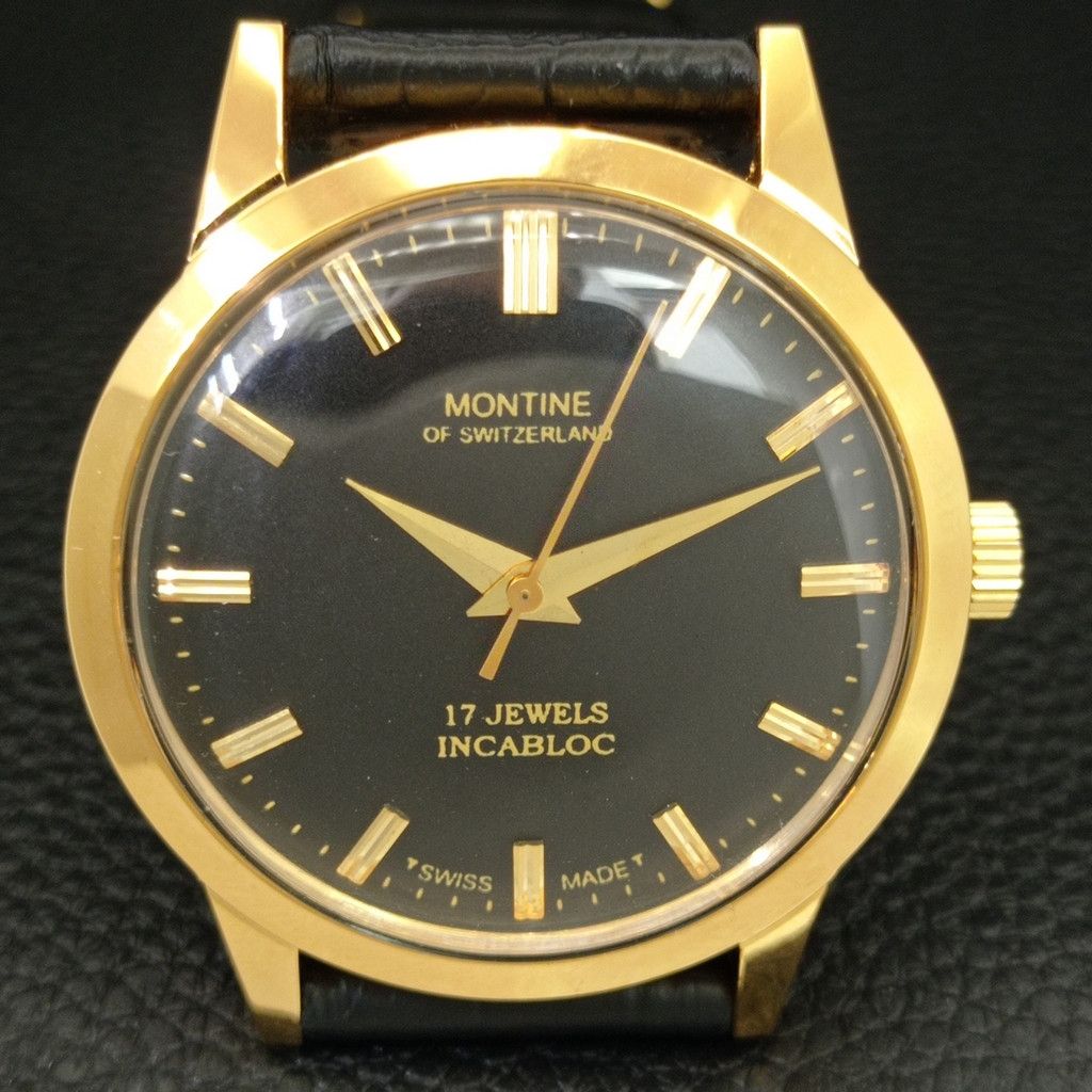 Other VINTAGE MONTINE HAND-WINDING SWISS MENS WATCH a444151 Size 38 - 4 Thumbnail