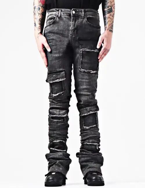 Other Vintage washed distressed rock and roll flared jeans Size US 32 / EU 48 - 1 Thumbnail