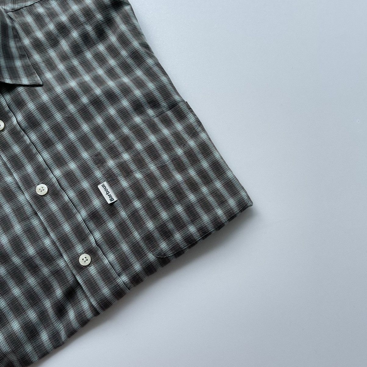 Barbour × Vintage Barbour Vintage Nylon Tartan Checked Pocket Button Ups Shirt Size US M / EU 48-50 / 2 - 6 Thumbnail
