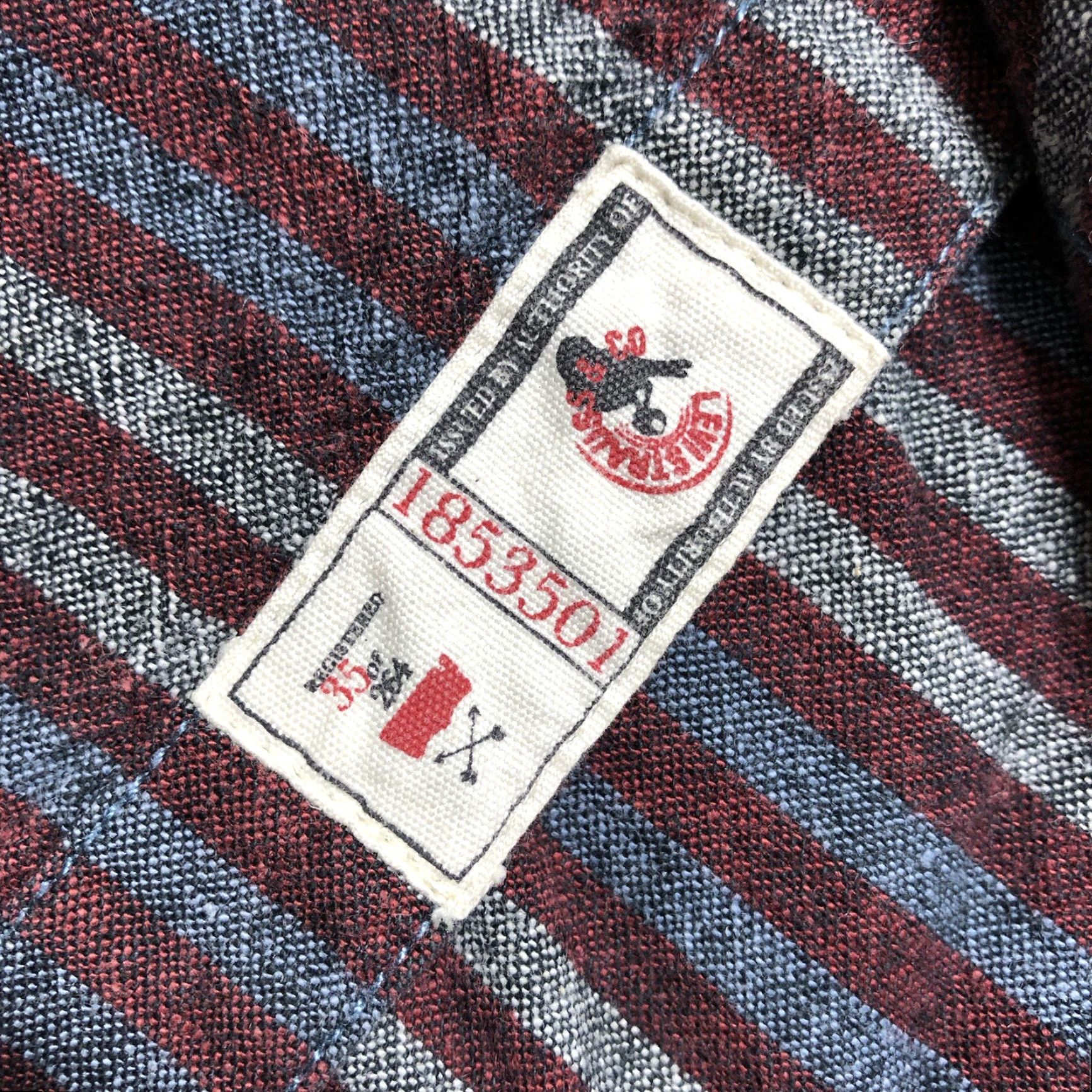 Levi's Levi's Abbey Linen Blend Striped Shirt Mens Large Red Blue Long Sleeve Button-Up Casual Size US L / EU 52-54 / 3 - 6 Thumbnail