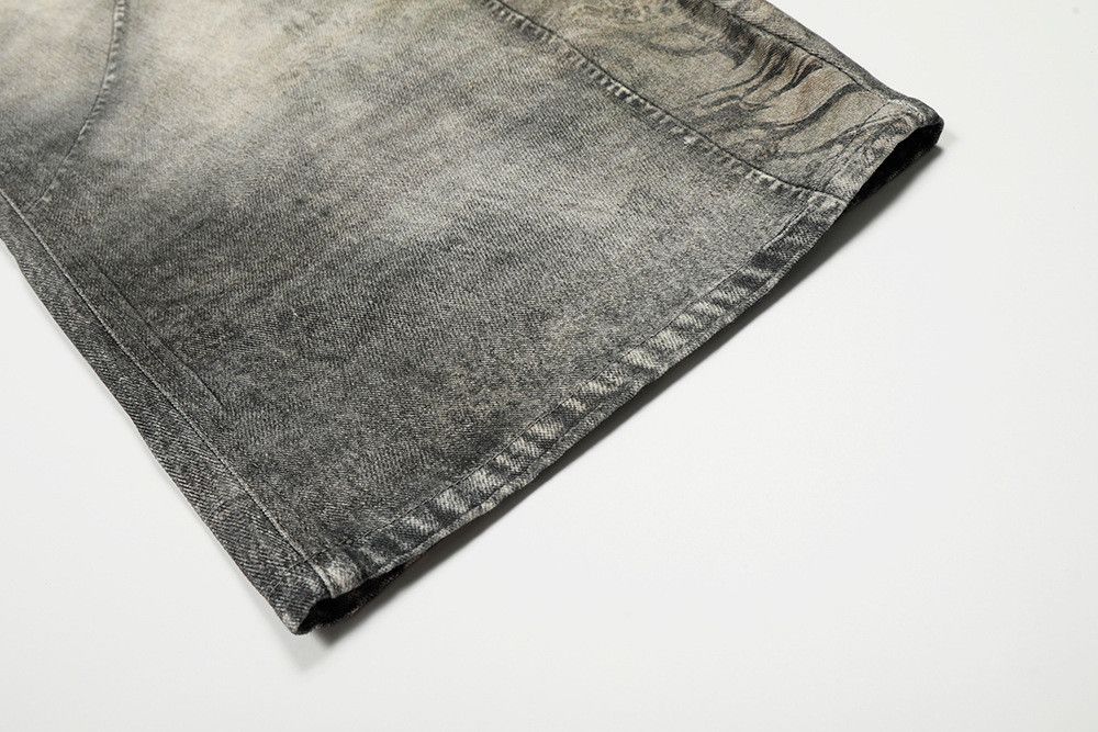 Vintage American retro washed patchwork curved jeans for men Size US 32 / EU 48 - 6 Thumbnail