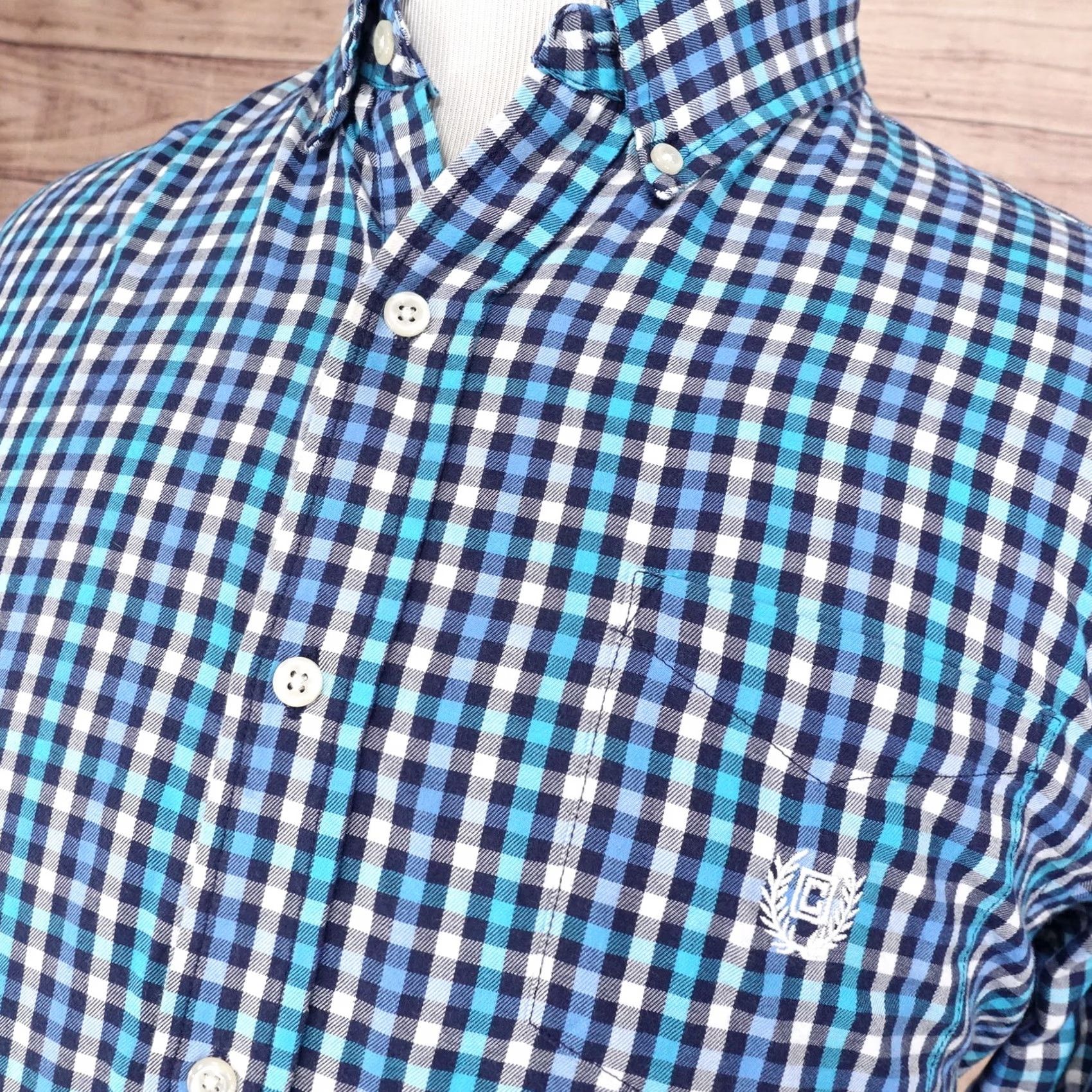 Chaps CHAPS PERFORMANCE BLUE GINGHAM CHECK BUTTON DOWN SHIRT MENS SIZE L LARGE Size US L / EU 52-54 / 3 - 2 Thumbnail