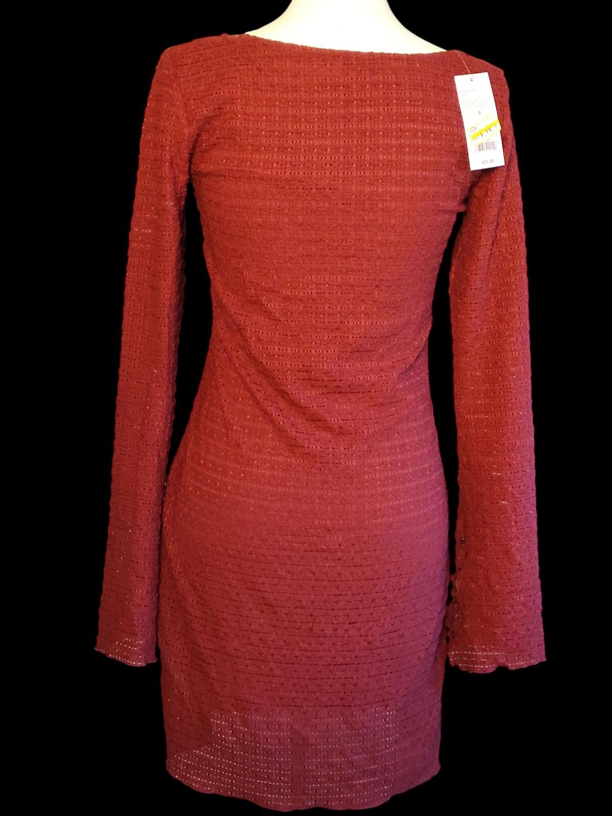 Other Wild Fable Women's Long Sleeve Burgundy Knit Dress Size S / US 4 / IT 40 - 6 Thumbnail