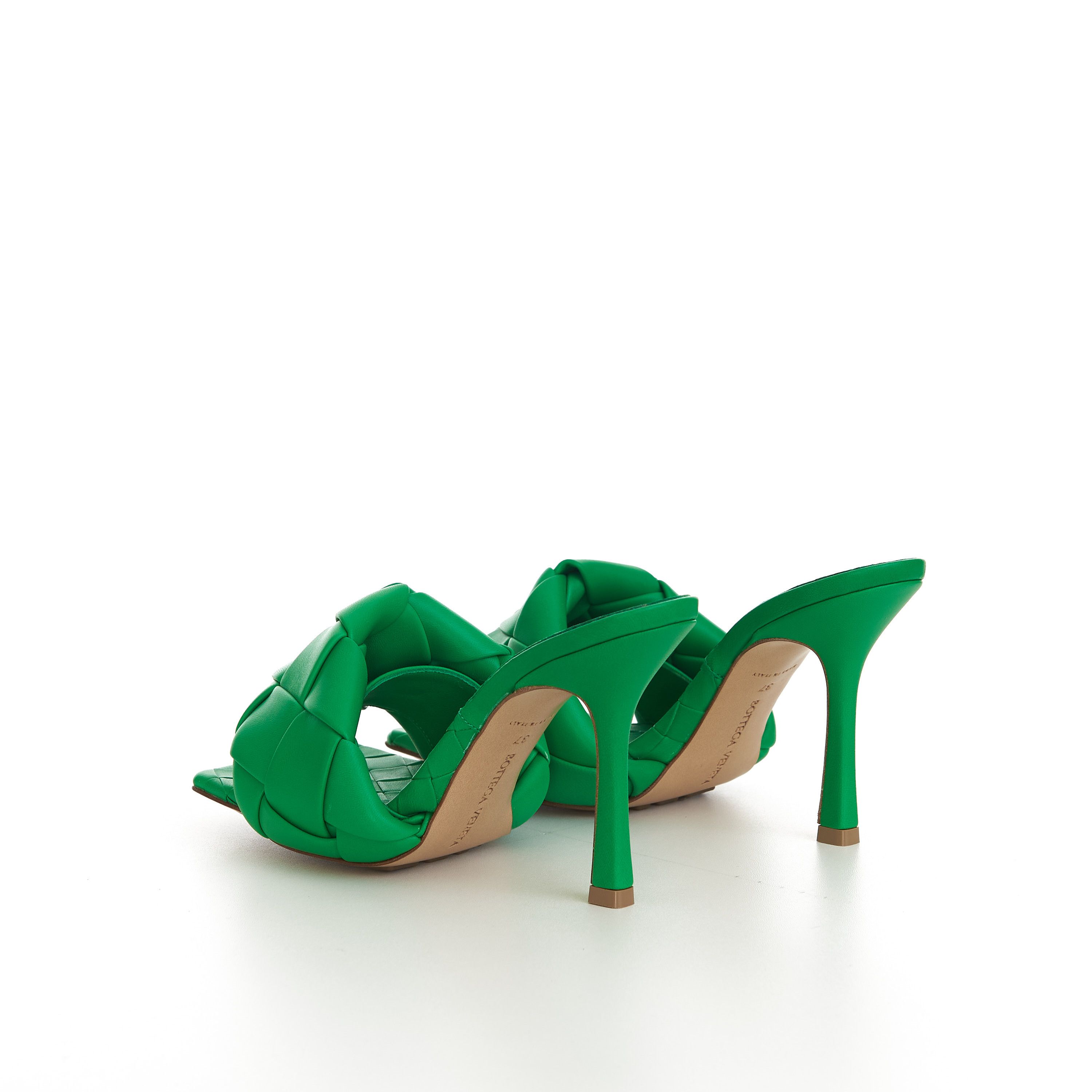 Bottega Veneta Lido Mules In Grass Green Intreccio Lambskin Leather Size US 7 / IT 37 - 6 Thumbnail