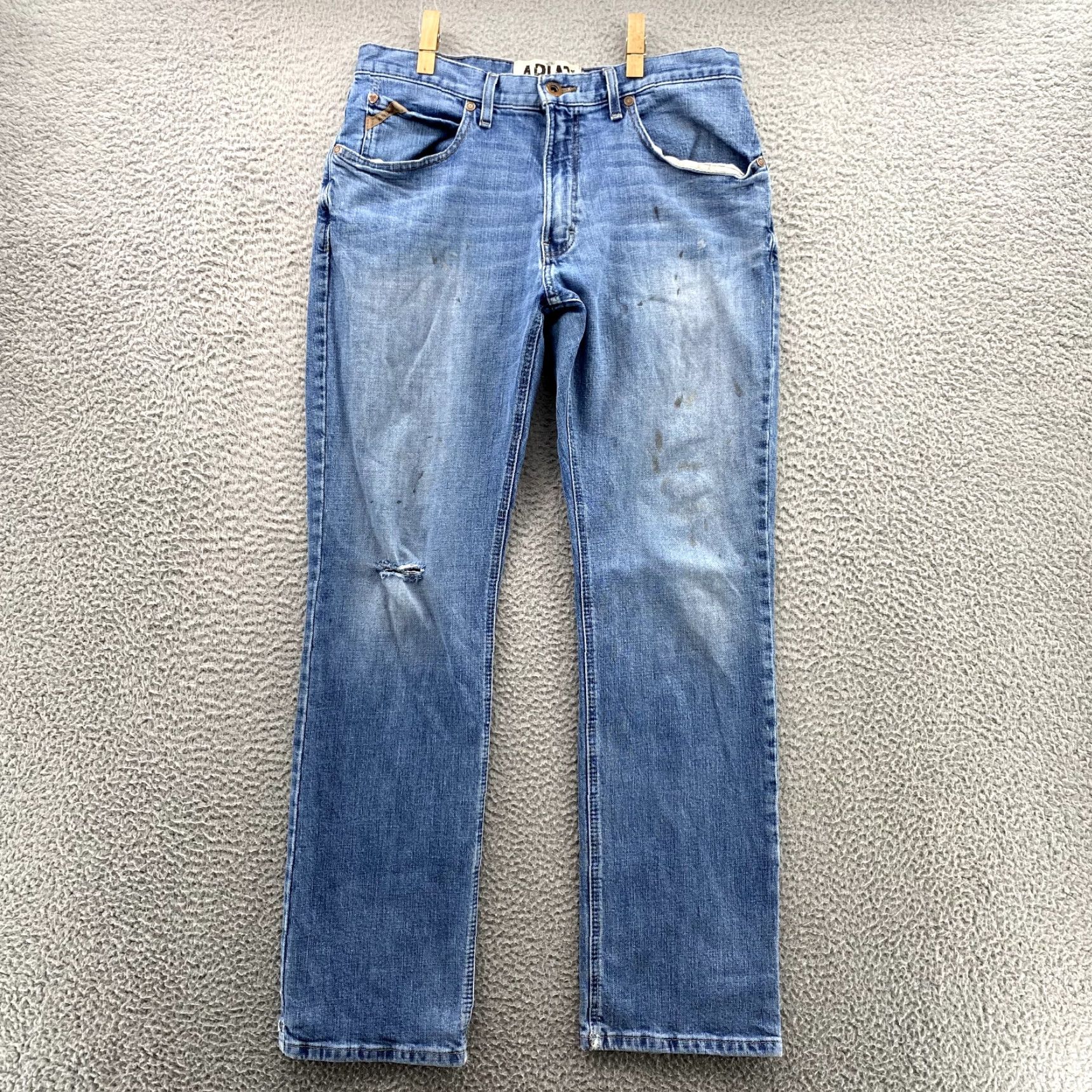 Ariat Ariat Jeans Mens 32x32 Blue M4 Low-Rise Bootcut Westerncore Work Cowboy Rodeo Jeans Mens 32x32 Blue Ariat M4 90s Western Cowboy/Workwear Size US 32 / EU 48 - 2 Thumbnail