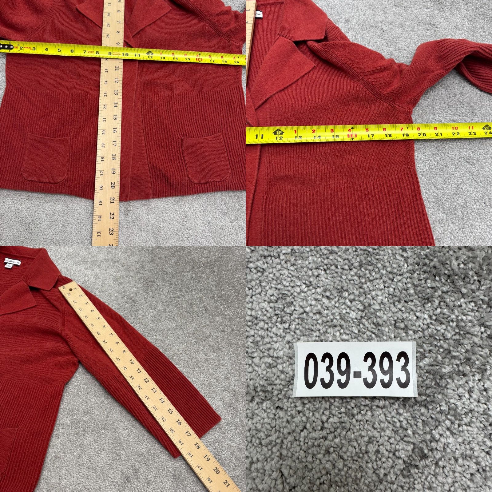 Croft & Barrow Croft & Barrow Cardigan Womens XL Red 100% Cotton Ribbed Knit Collared Sweater Size XL / US 12-14 / IT 48-50 - 8 Thumbnail