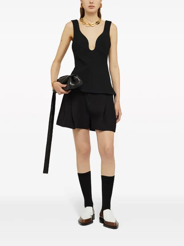 Jil Sander o1w1db10825 Plunging Top in Black Size XL / US 12-14 / IT 48-50 - 5 Thumbnail