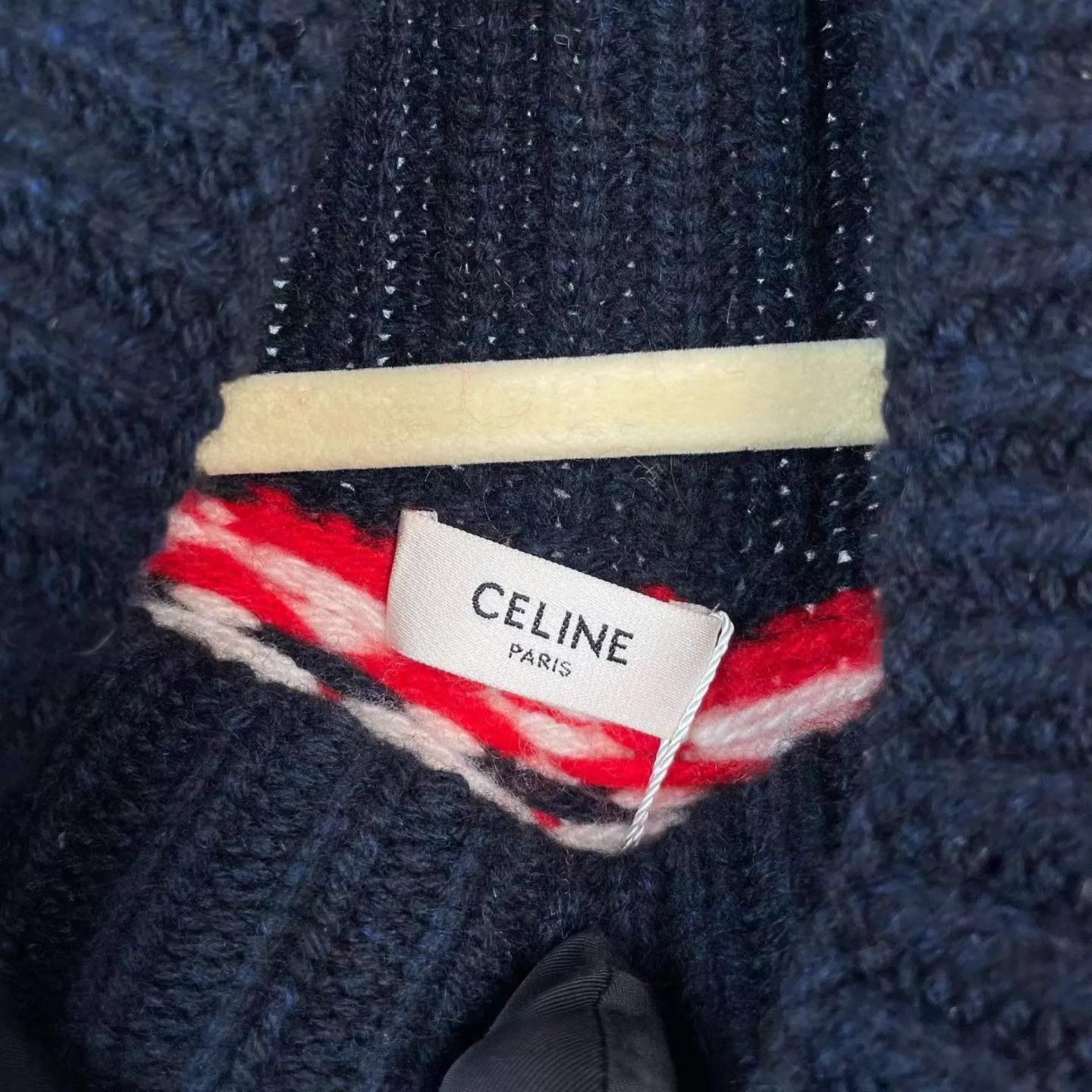 Celine CELINE Navy & Red Fair Isle Turtleneck Sweater S Size S / US 4 / IT 40 - 6 Thumbnail