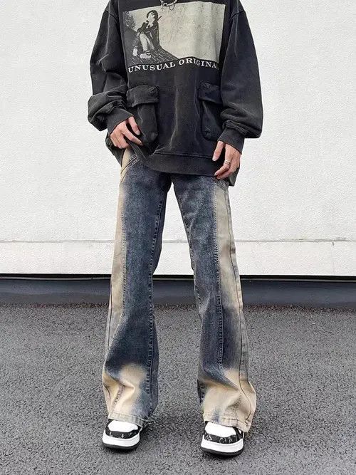 VIBE Vintage washed distressed patchwork jeans Size US 30 / EU 46 - 6 Thumbnail
