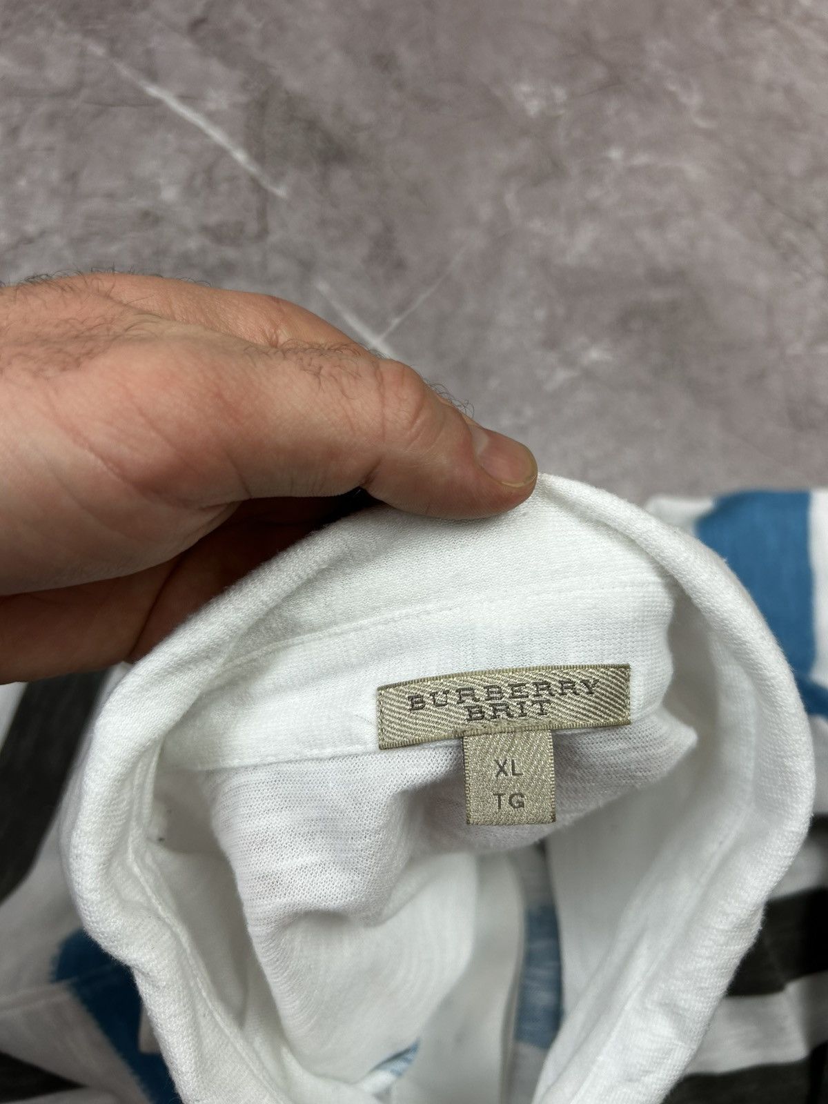 Burberry Burberry Striped Polo Shirt Size US XL / EU 56 / 4 - 7 Thumbnail