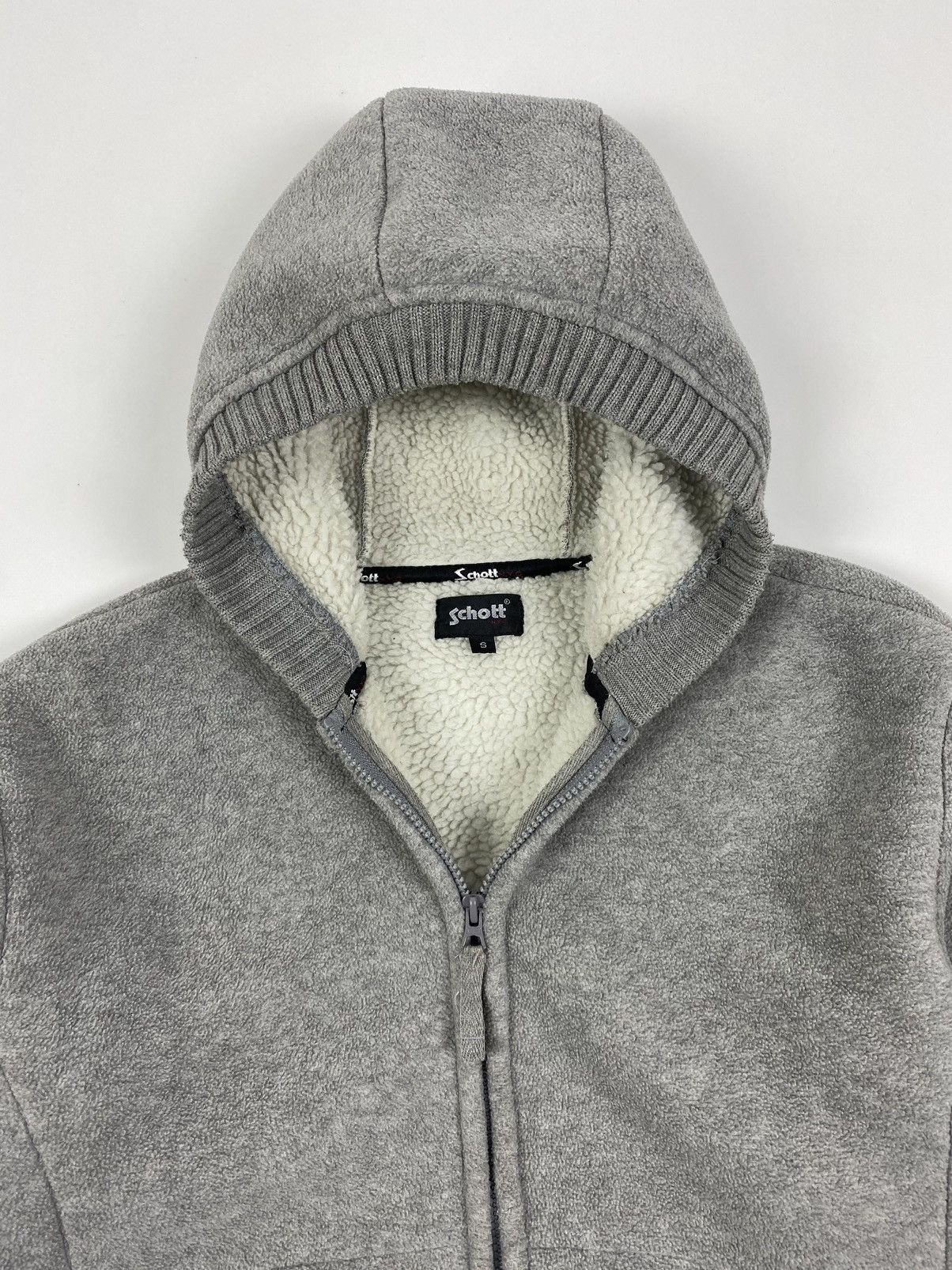 Schott Y2K Schott Sherpa Lined Boxy Fleece Hoodie Size US S / EU 44-46 / 1 - 3 Thumbnail